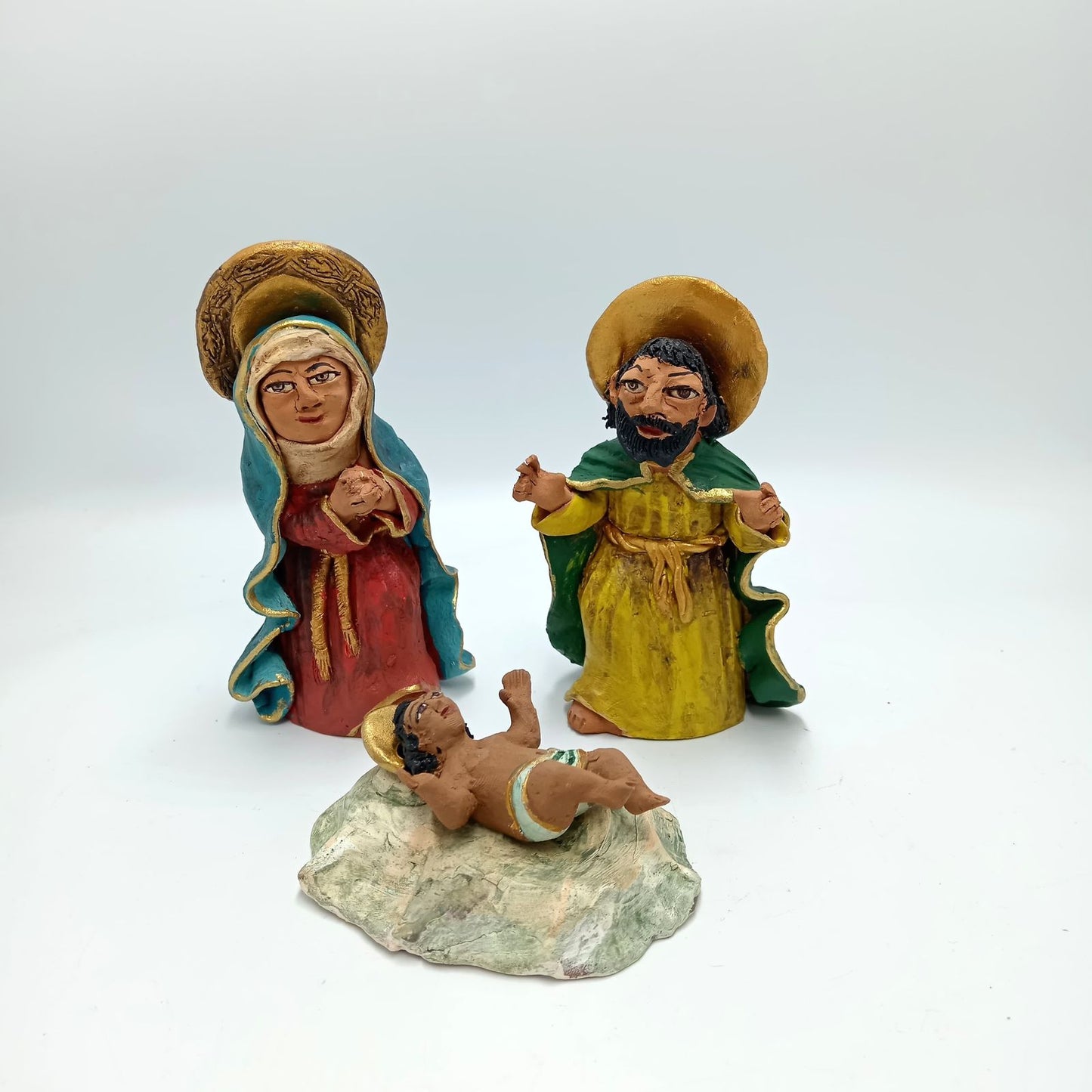 Extraordinary Hand made Painted Nativity Set By Demetrio Aguilar PP7508