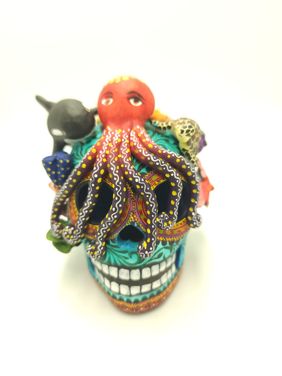 Day Of the Dead Ceramics Ocean Skull By Alfonso Castillo PP7568