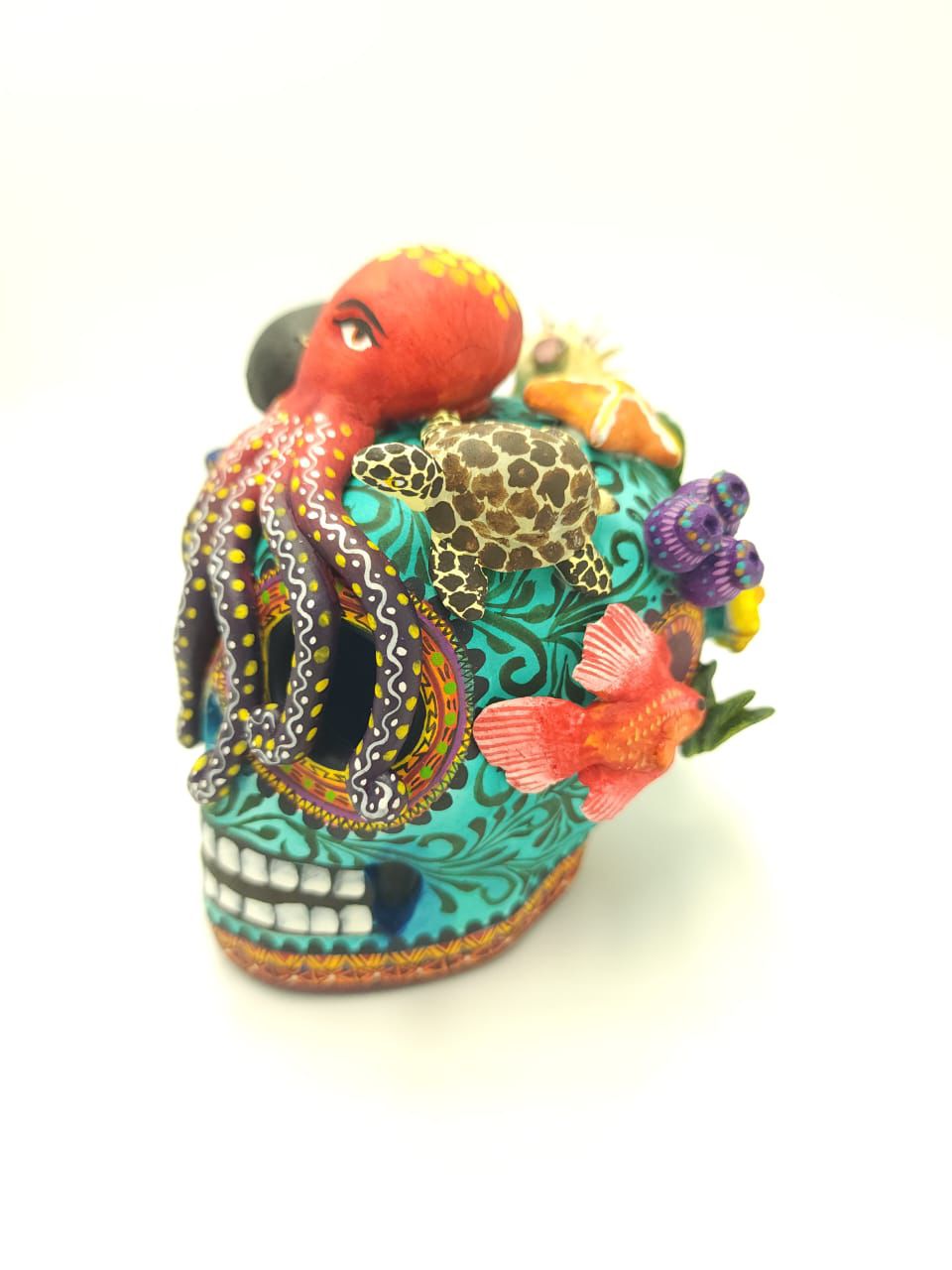 Day Of the Dead Ceramics Ocean Skull By Alfonso Castillo PP7568