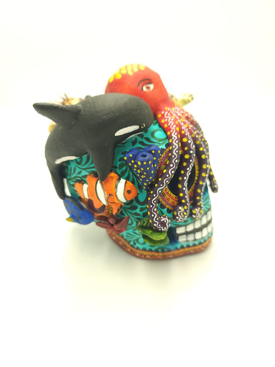 Day Of the Dead Ceramics Ocean Skull By Alfonso Castillo PP7568
