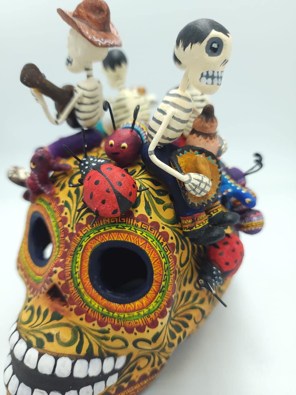 Extraordinary Day Of the Dead Ceramics Skeleton Human Lunch Time Skull By Castillo PP7575