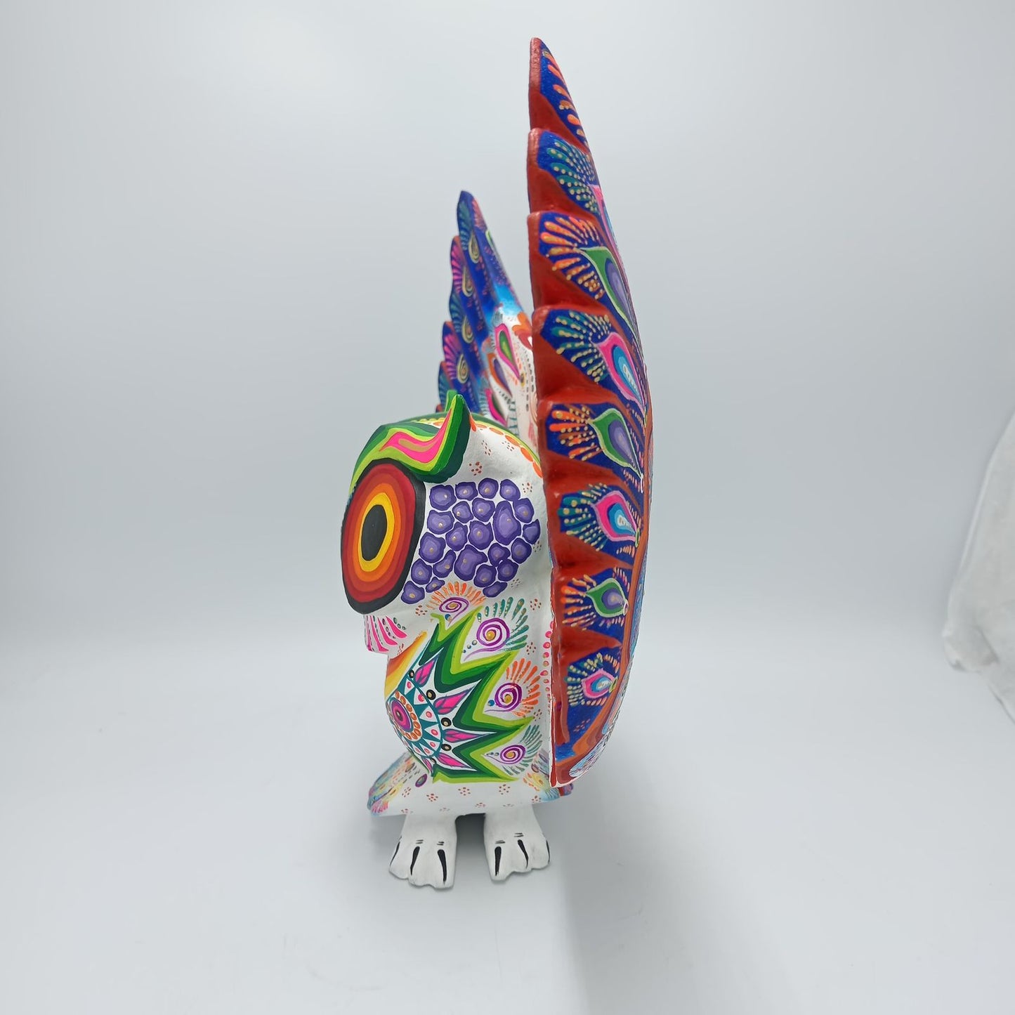 Oaxacan Wood Carving Hand Made Owl By Cesar Melchor Ojeda PP7605