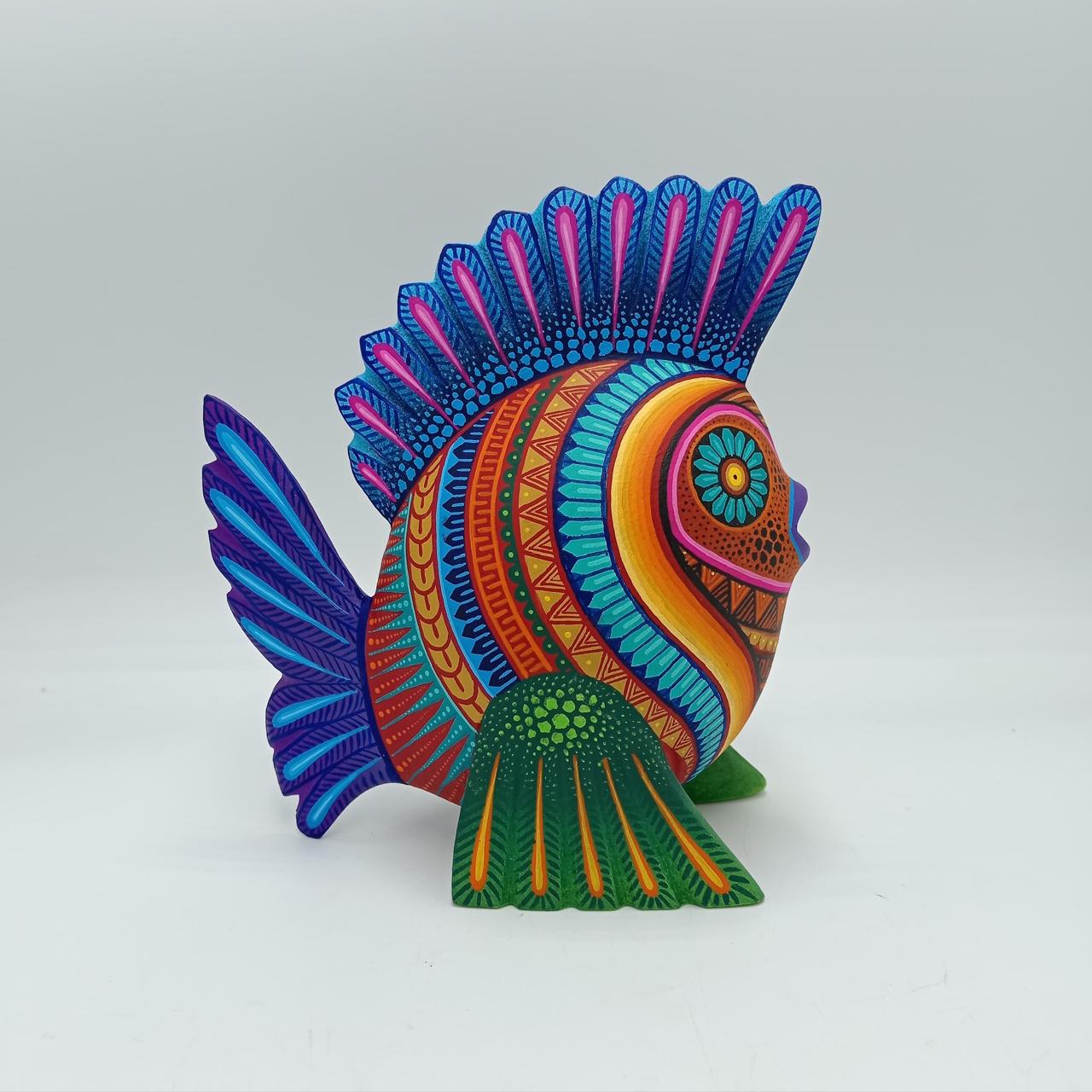 Mexican Oaxacan Wood Carving Fish By Julia Fuentes PP7618