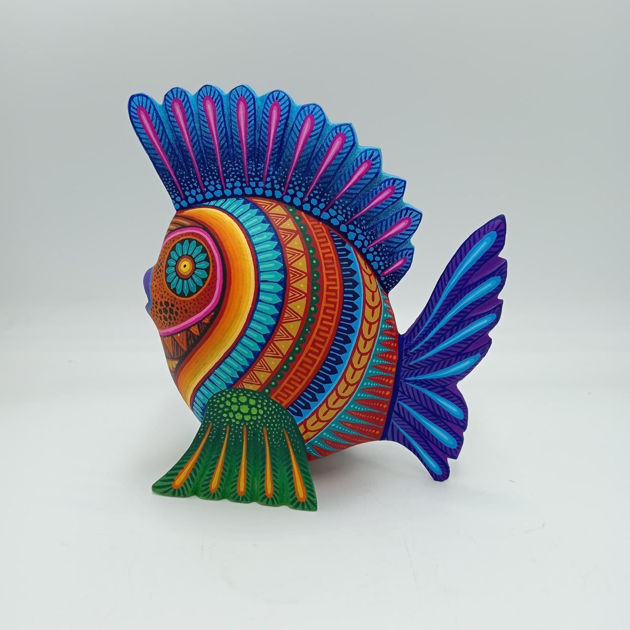 Mexican Oaxacan Wood Carving Fish By Julia Fuentes PP7618