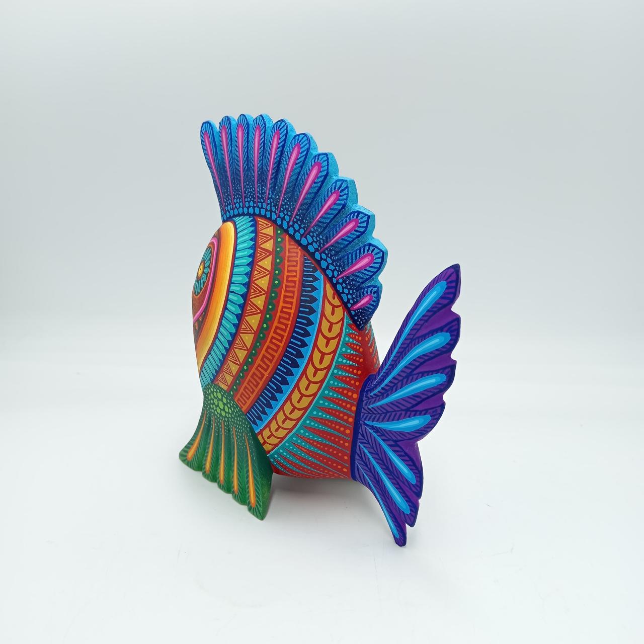 Mexican Oaxacan Wood Carving Fish By Julia Fuentes PP7618