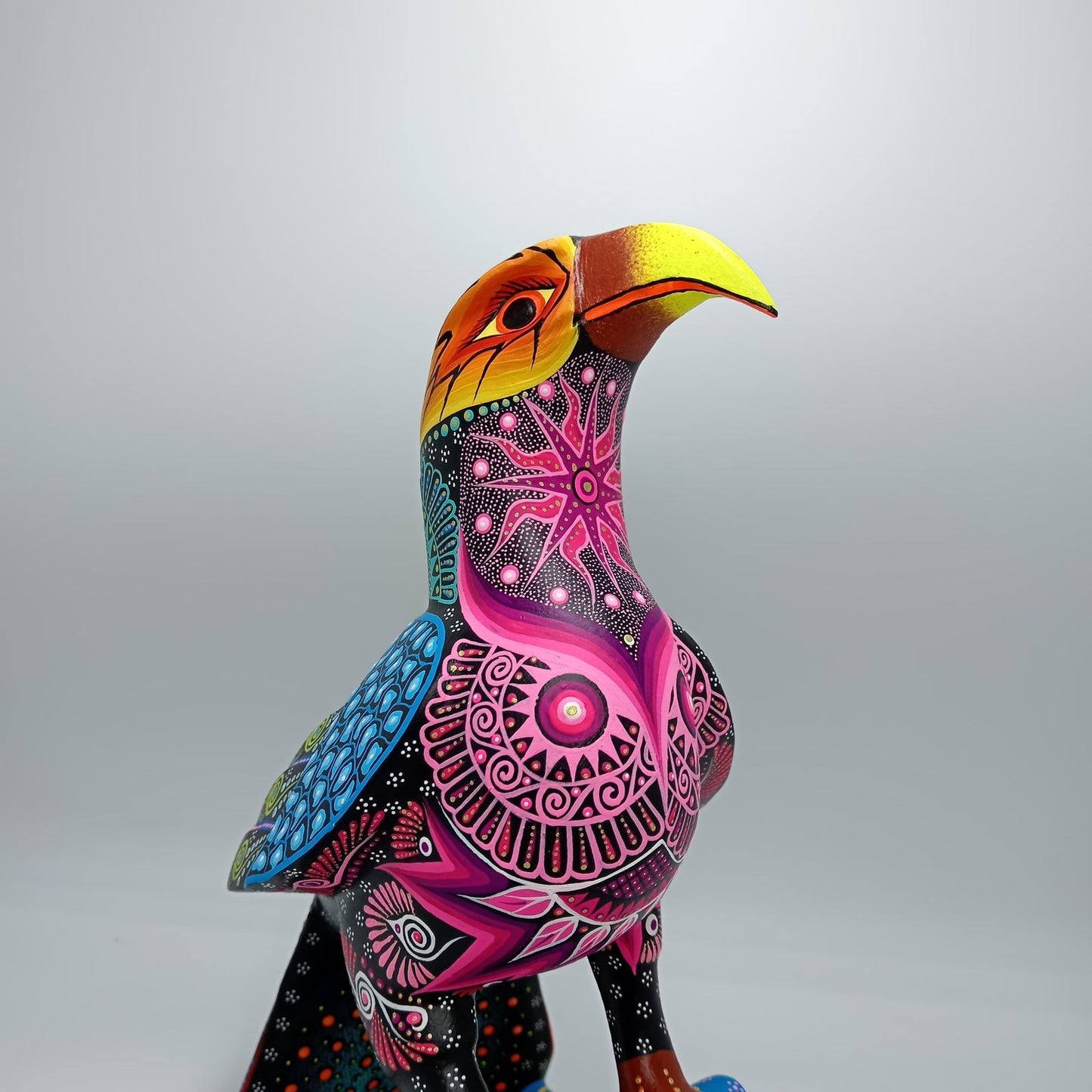 Mexican Folk Art Oaxacan Wood Carving Alebrije Hand Made, Eagle By Luis Sosa PP7611