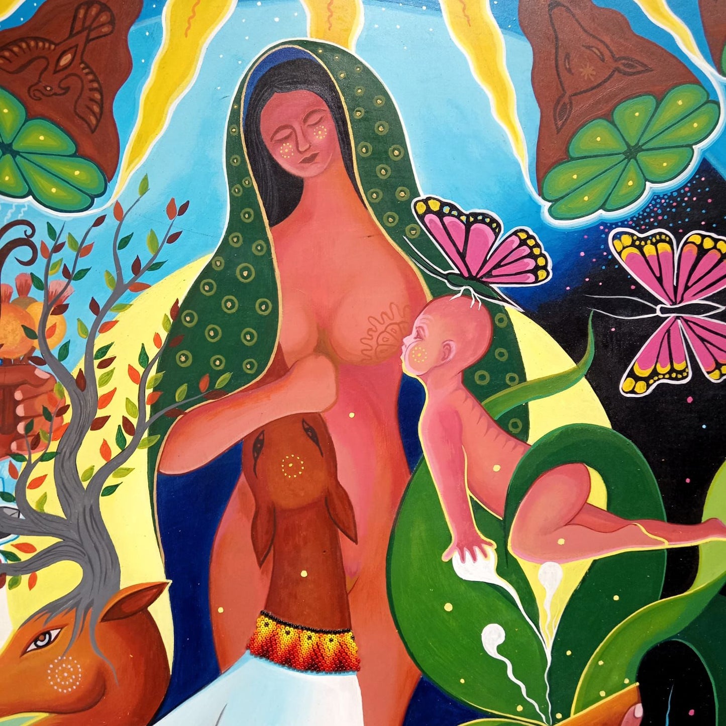 Huichol Mexican Folk Art Yarn Painting by Neikame PP7630