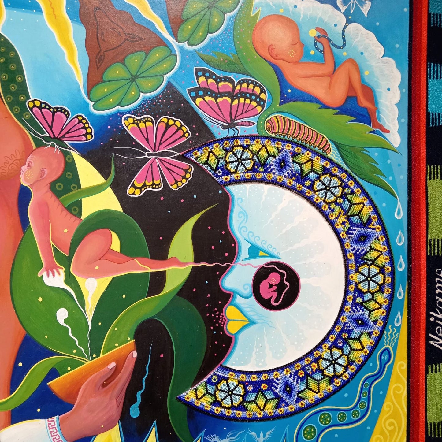 Huichol Mexican Folk Art Yarn Painting by Neikame PP7630