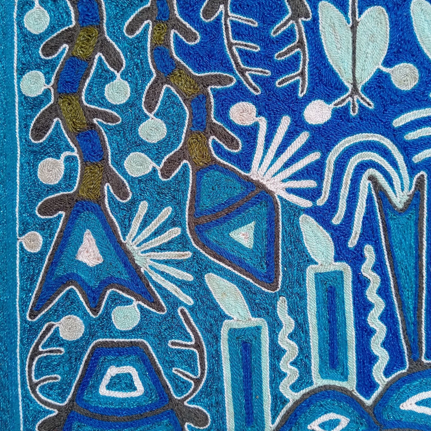 Mexican Folk Art Huichol Yarn Painting by Cooperativa Zitacua PP7644