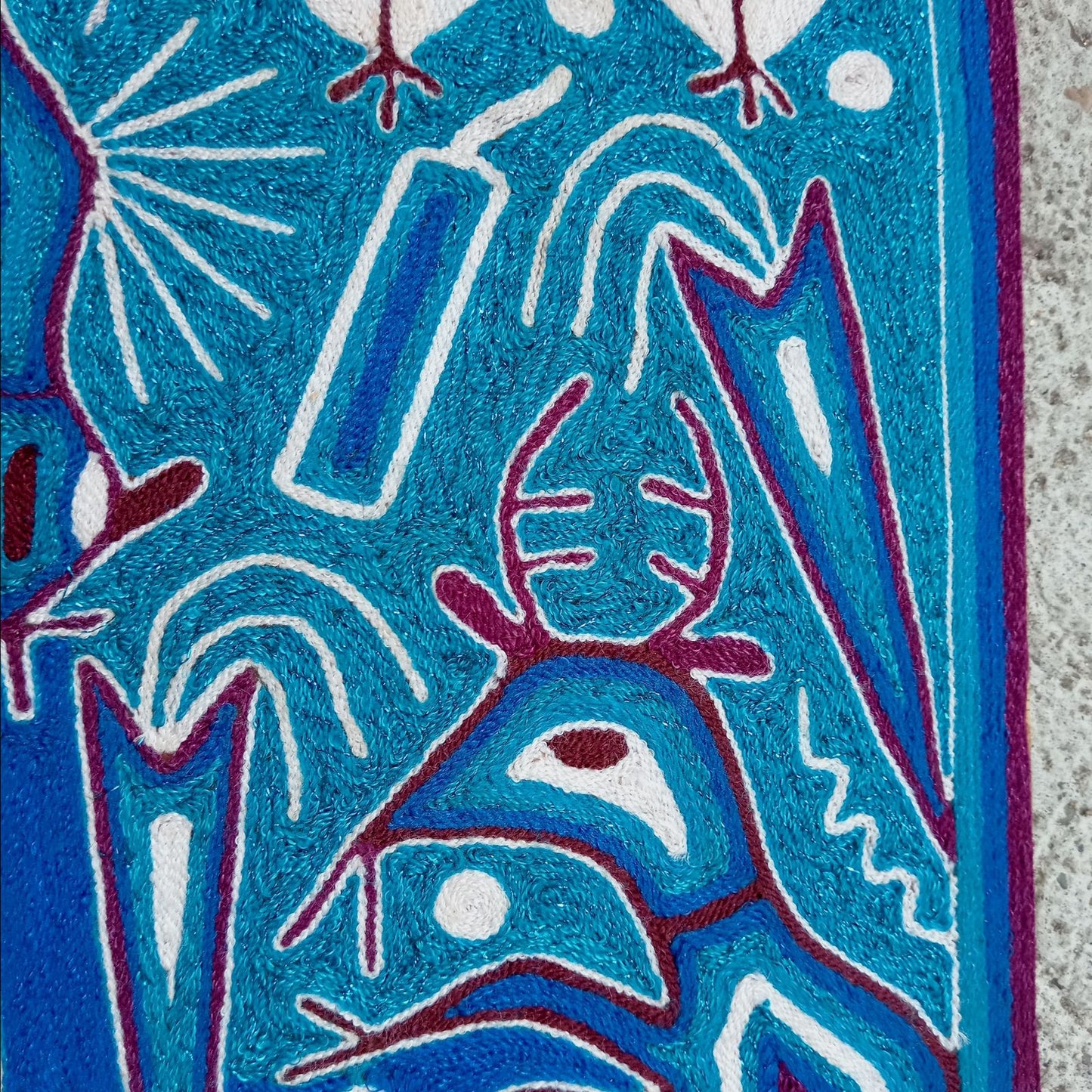 Mexican Folk Art Huichol Yarn Painting by Cooperativa Zitacua PP7646