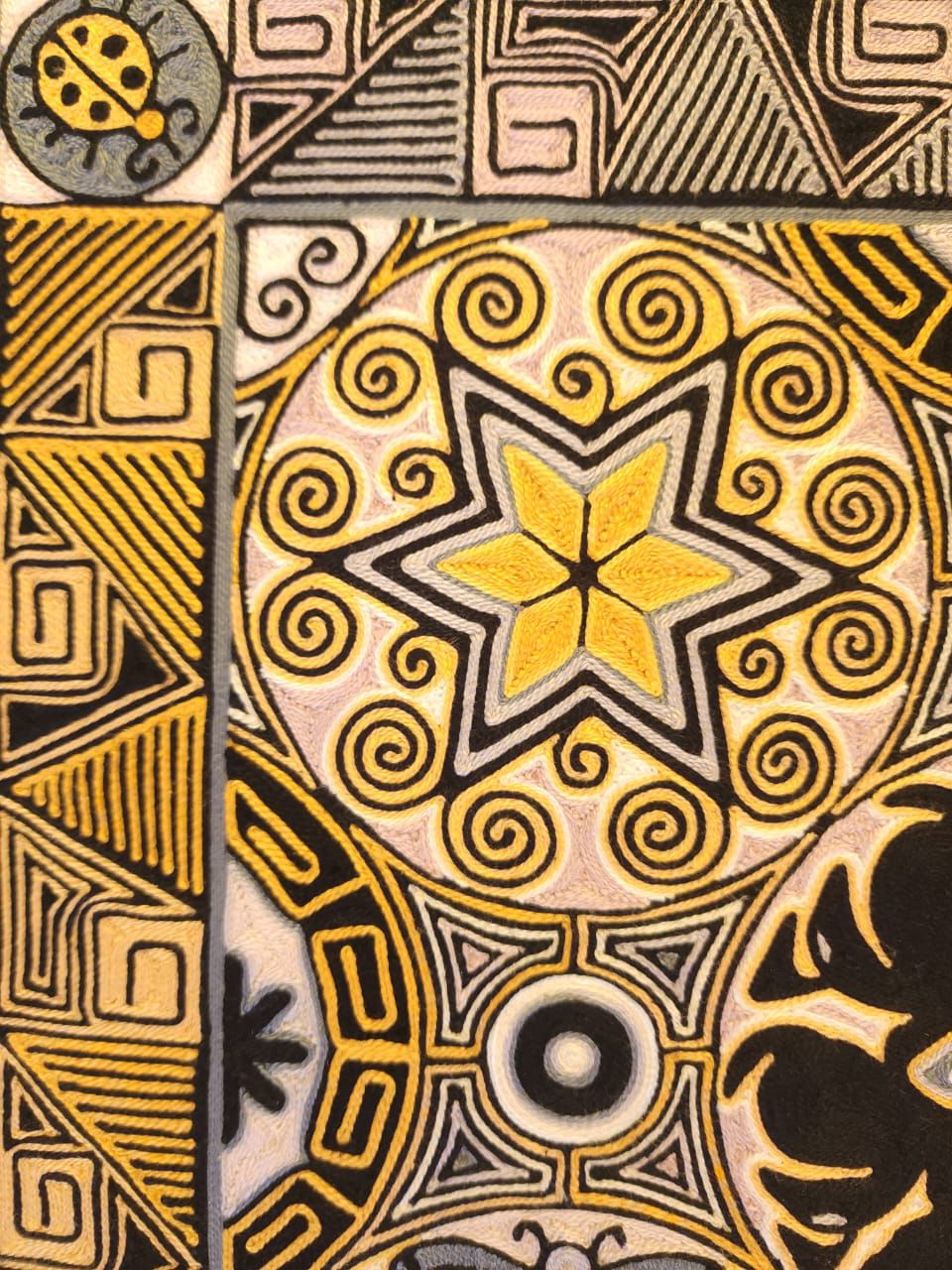 Huichol Yarn Painting Mexican Folk Art By Alfredo Meraz Reyna PP7730