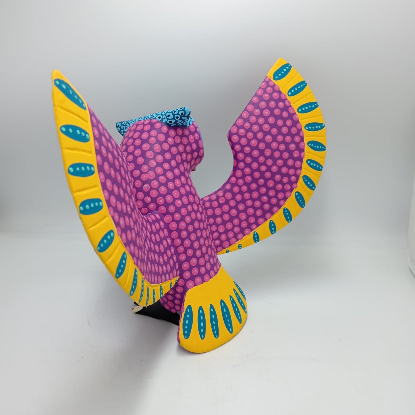 Wood Carving Hand Made Owl By Armando Jimenez PP7716