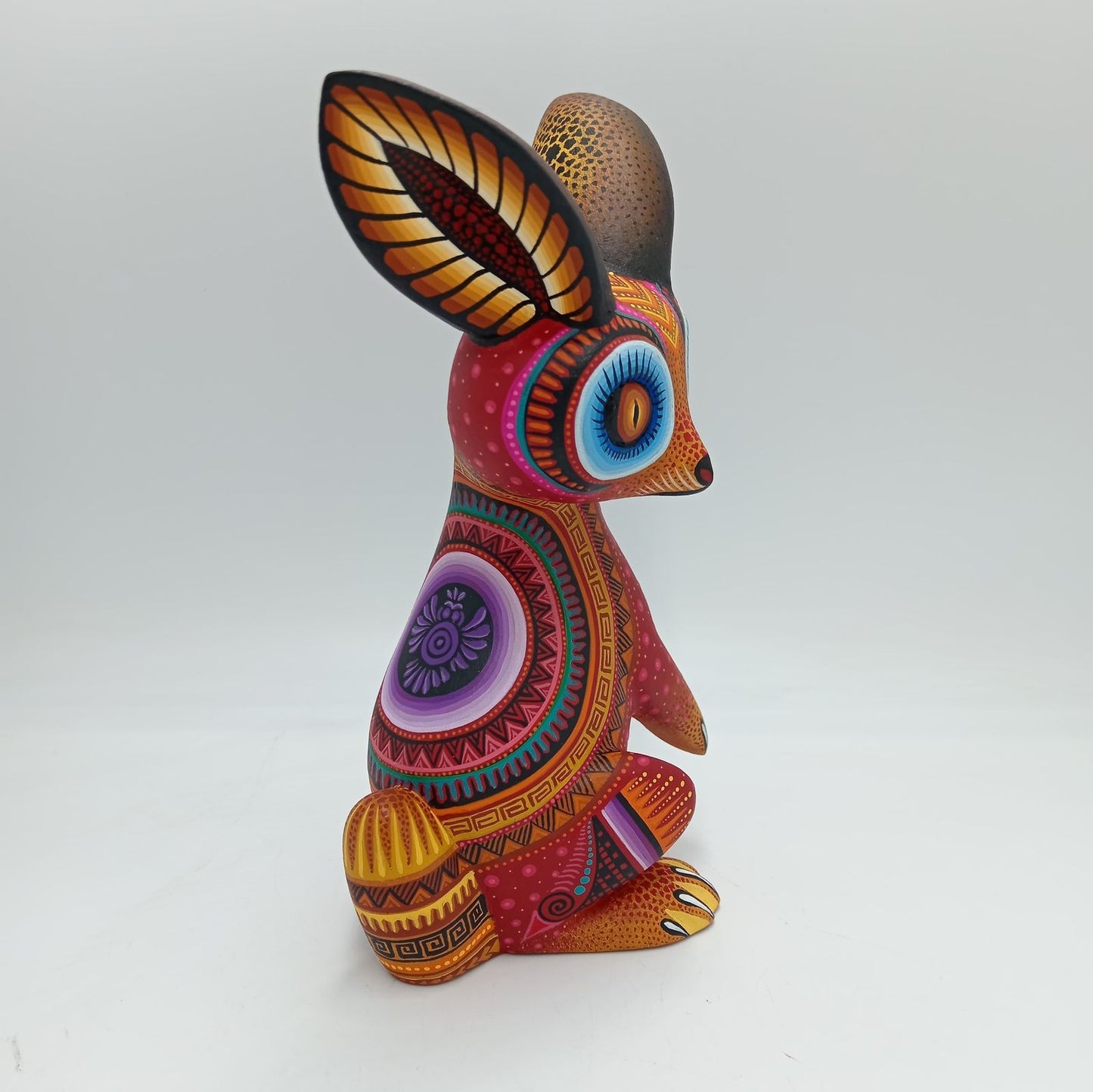 Mexican Oaxacan Wood Carving Rabbit By Julia Fuentes PP7734