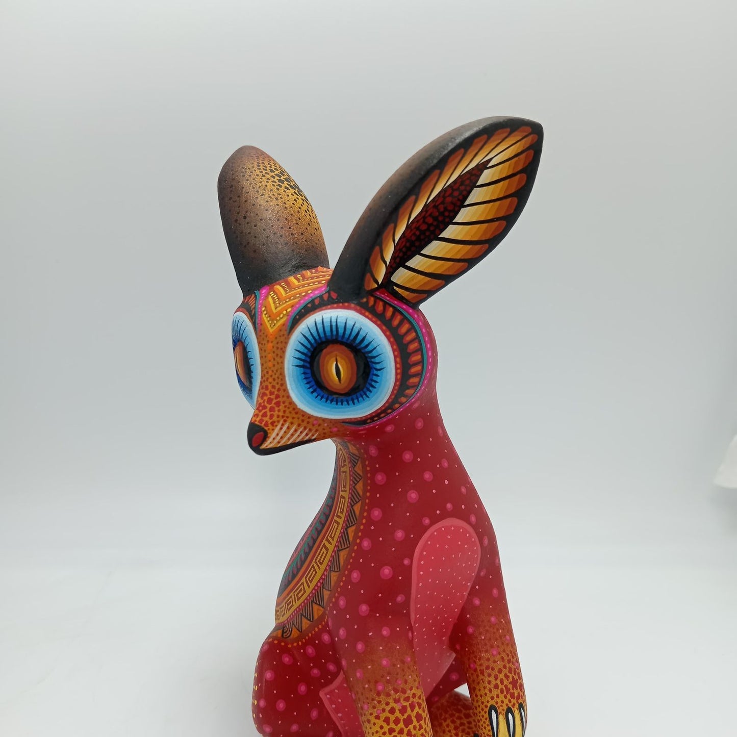 Mexican Oaxacan Wood Carving Rabbit By Julia Fuentes PP7734