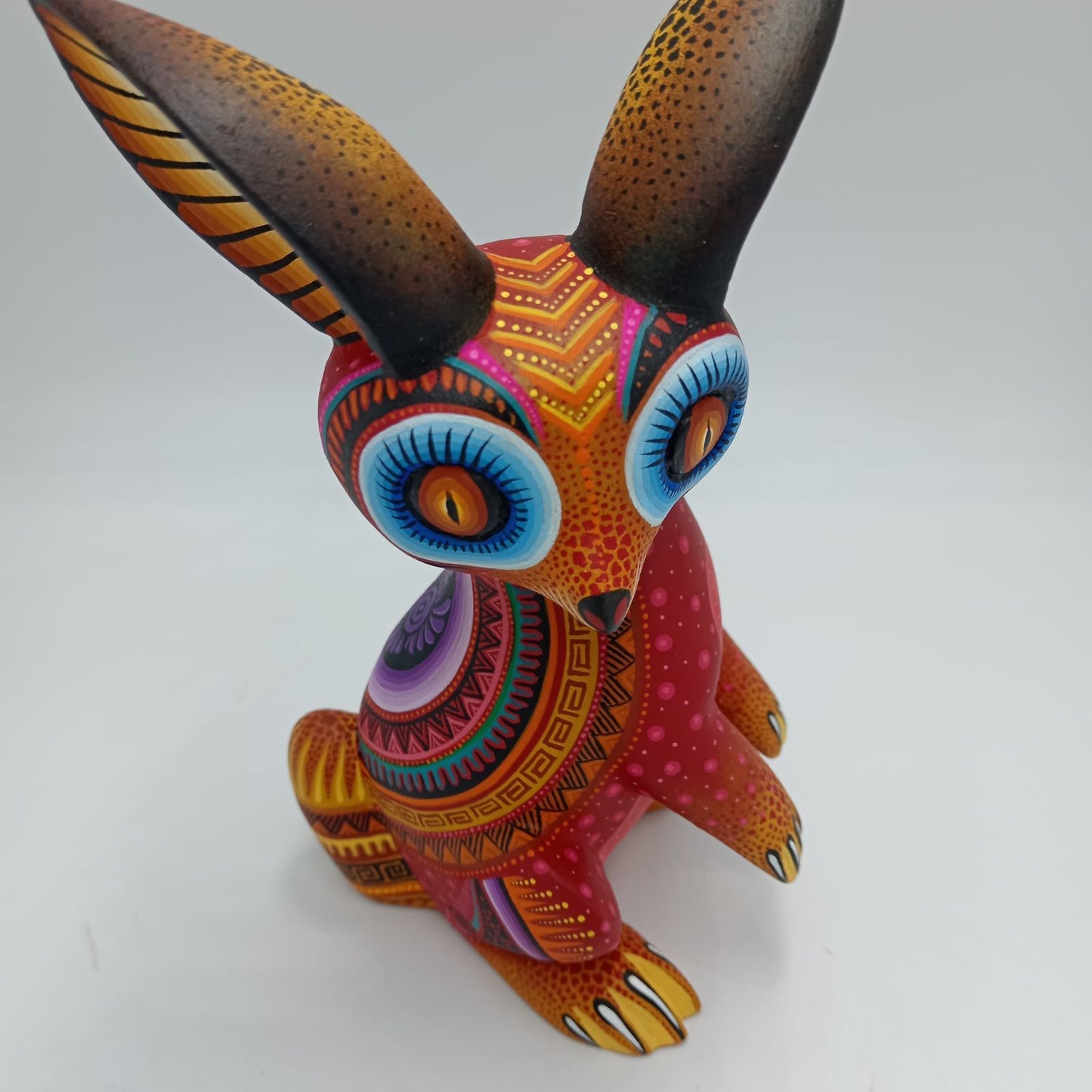 Mexican Oaxacan Wood Carving Rabbit By Julia Fuentes PP7734