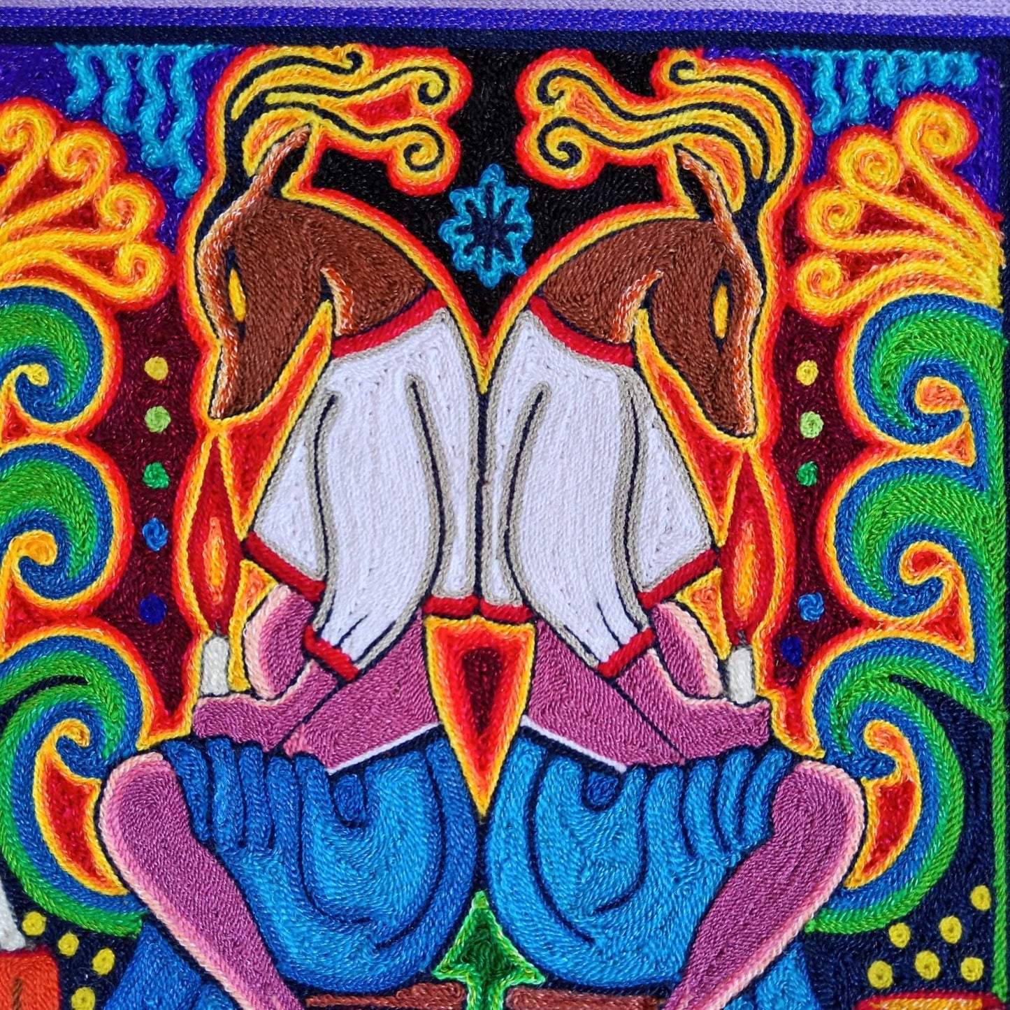 Huichol Mexican Folk Art Yarn Painting by Neikame PP7777
