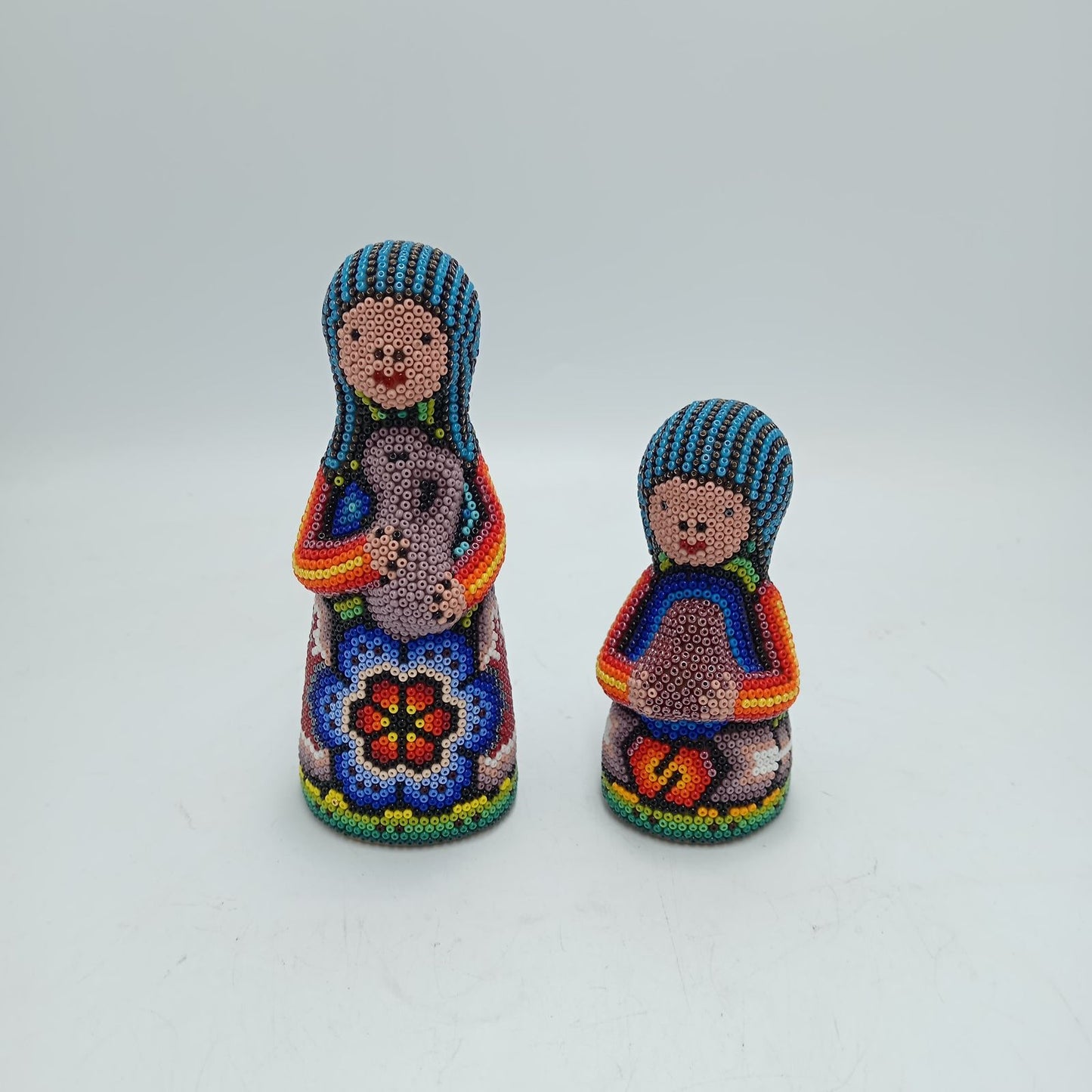 Hand Beaded Huichol Mexican Folk Art Nativity Set By Isandro Villa Lopez PP7797