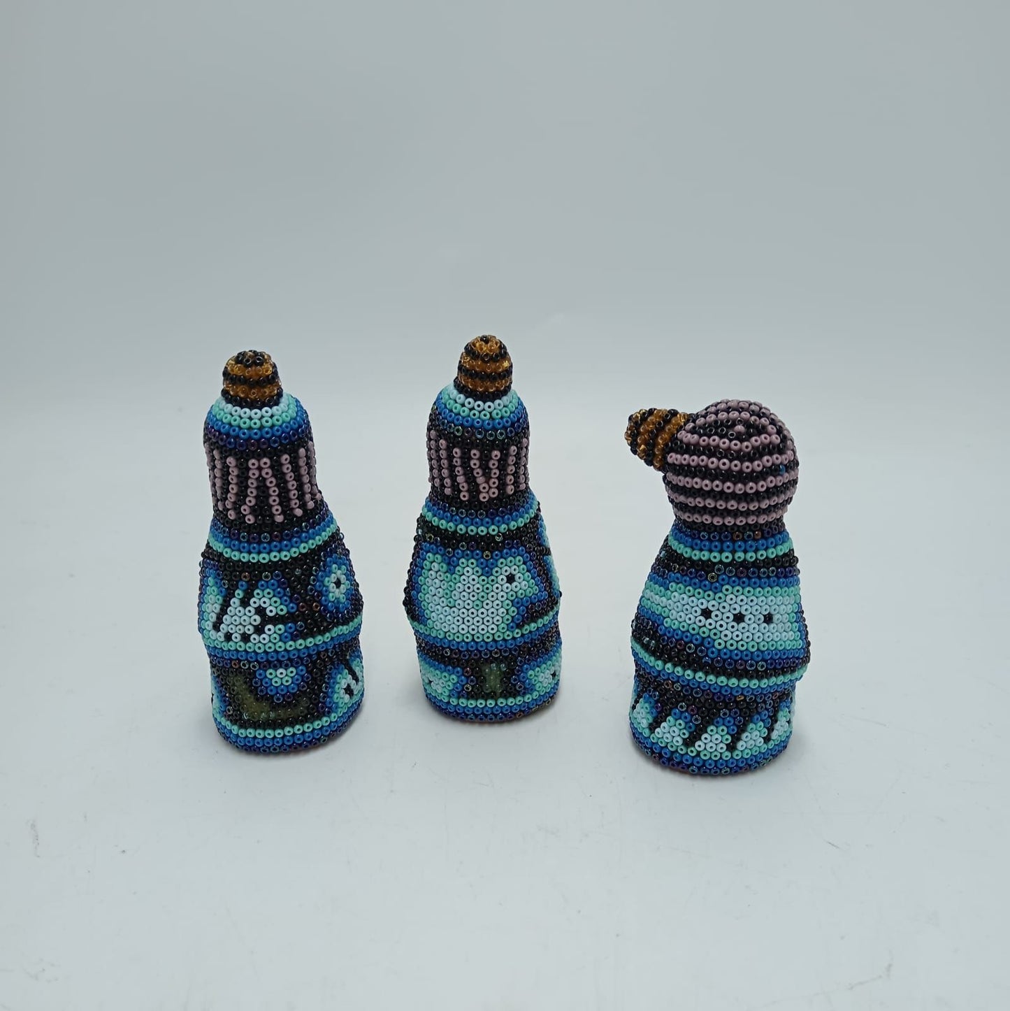 Hand Beaded Huichol Mexican Folk Art Nativity Set By Mayola Villa PP7788
