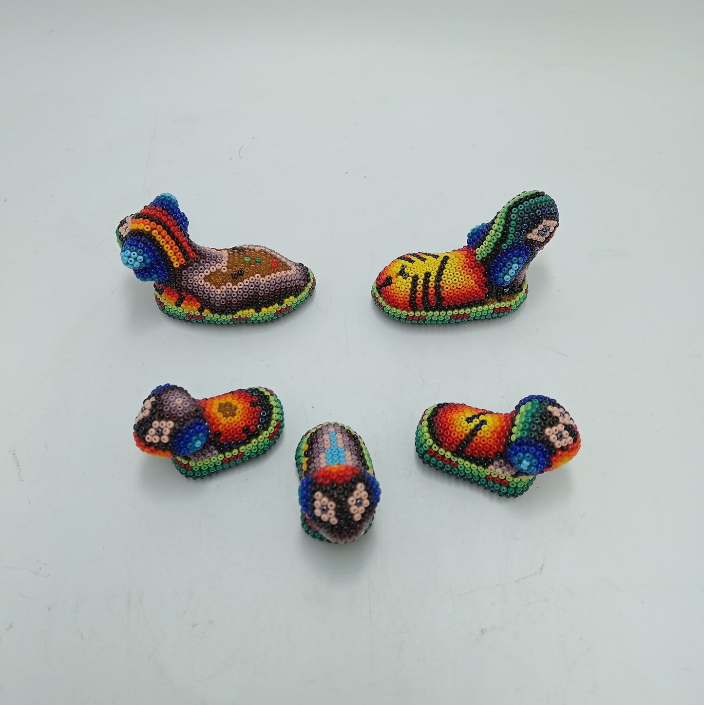 Hand Beaded Huichol Mexican Folk Art Nativity Set By Mayola Villa PP7792