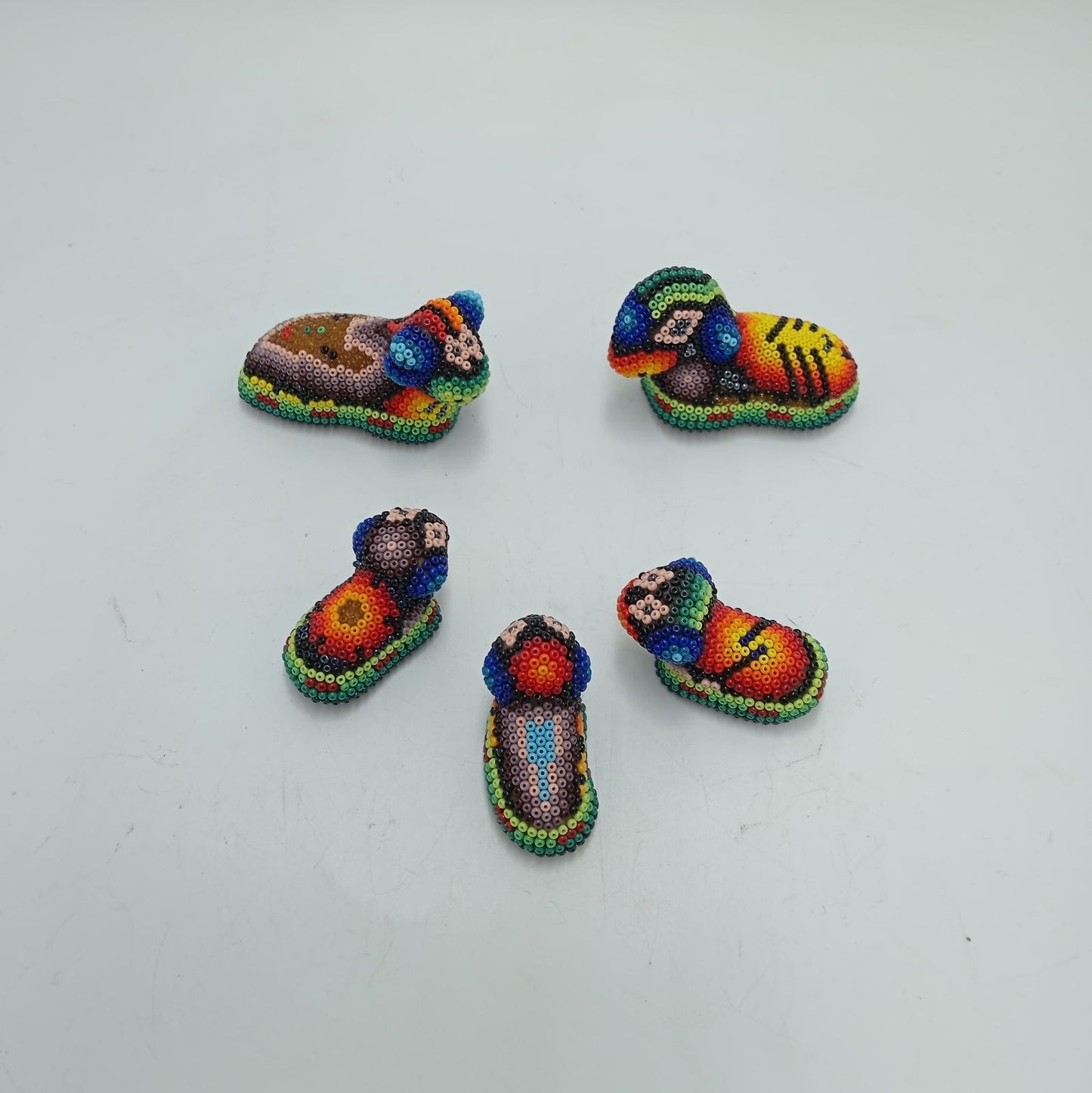 Hand Beaded Huichol Mexican Folk Art Nativity Set By Mayola Villa PP7792