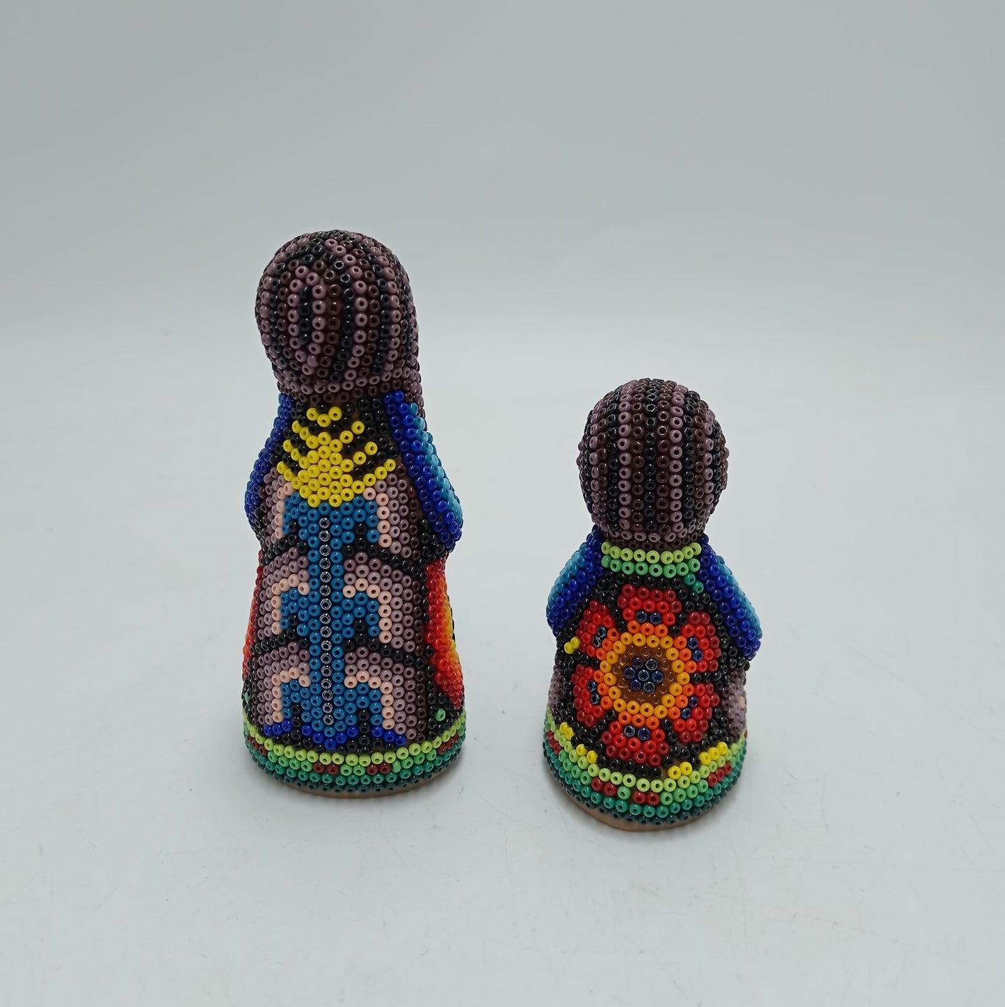 Hand Beaded Huichol Mexican Folk Art Nativity Set By Mayola Villa PP7792