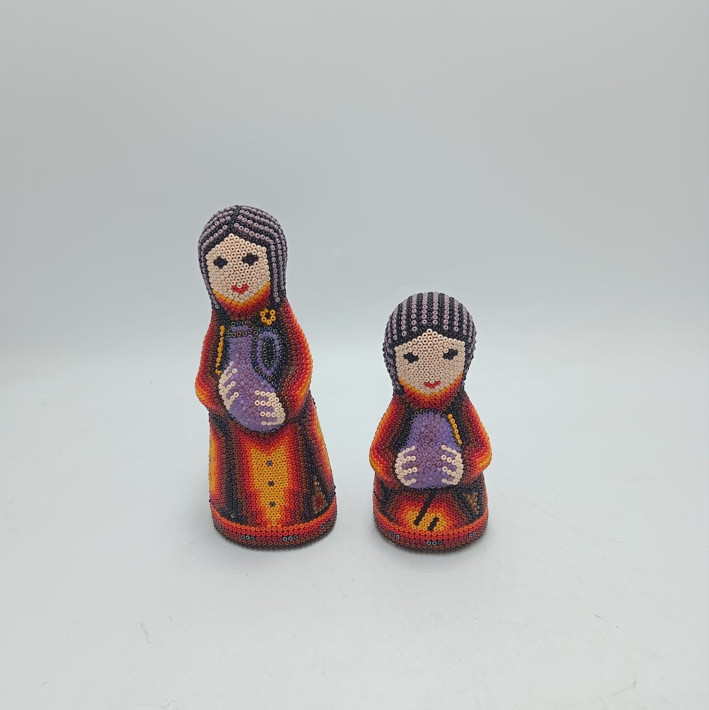 Hand Beaded Huichol Mexican Folk Art Nativity Set By Mayola Villa PP7793