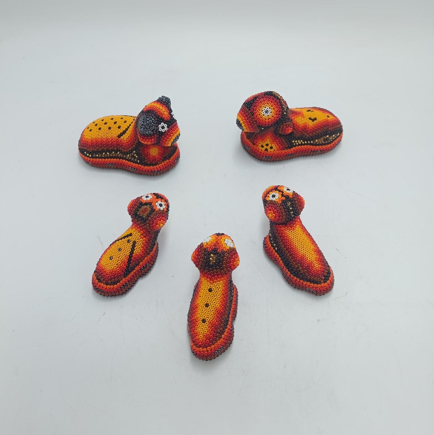 Hand Beaded Huichol Mexican Folk Art Nativity Set By Mayola Villa PP7793