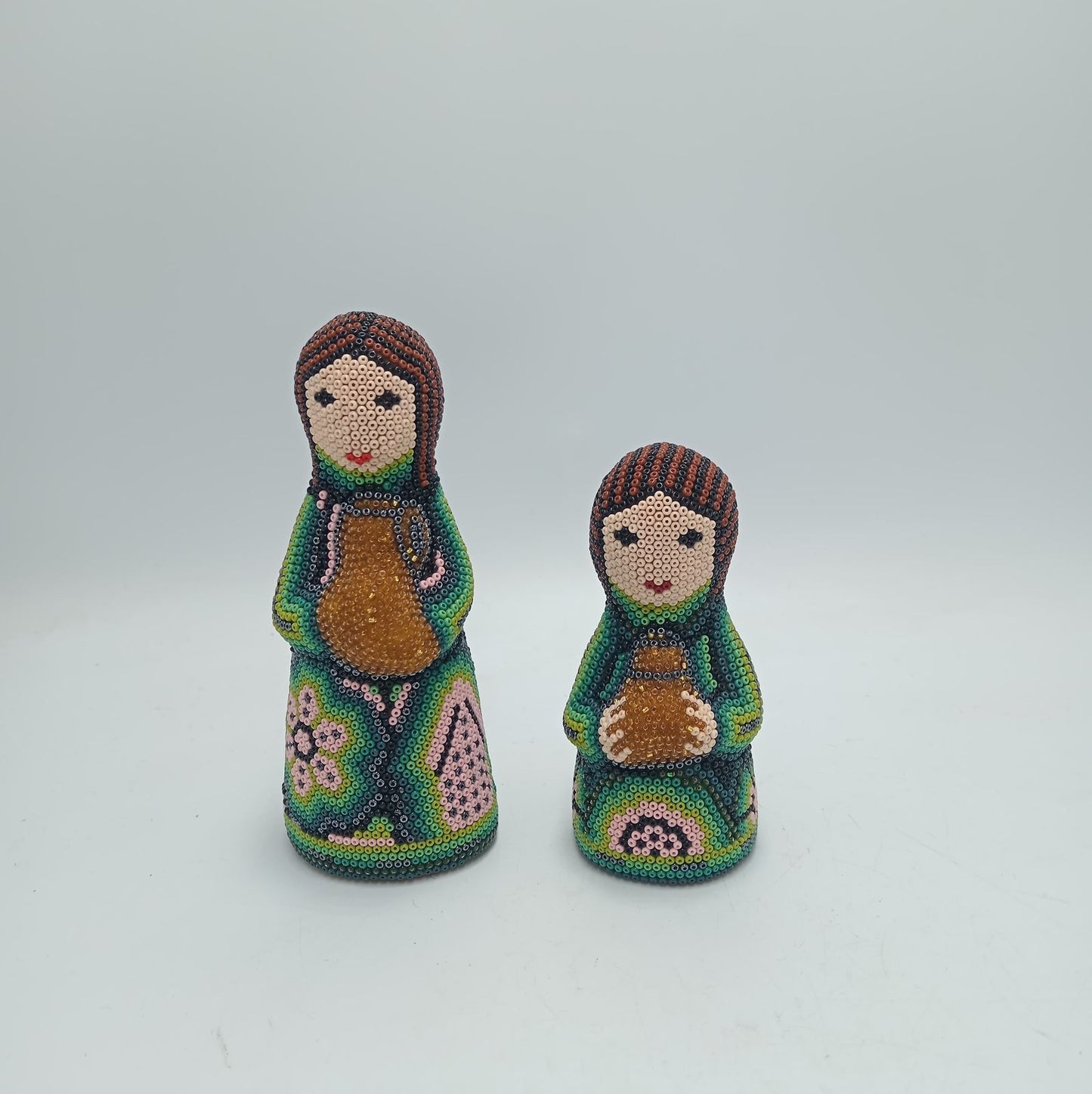 Hand Beaded Huichol Mexican Folk Art Nativity Set By Mayola Villa PP7796
