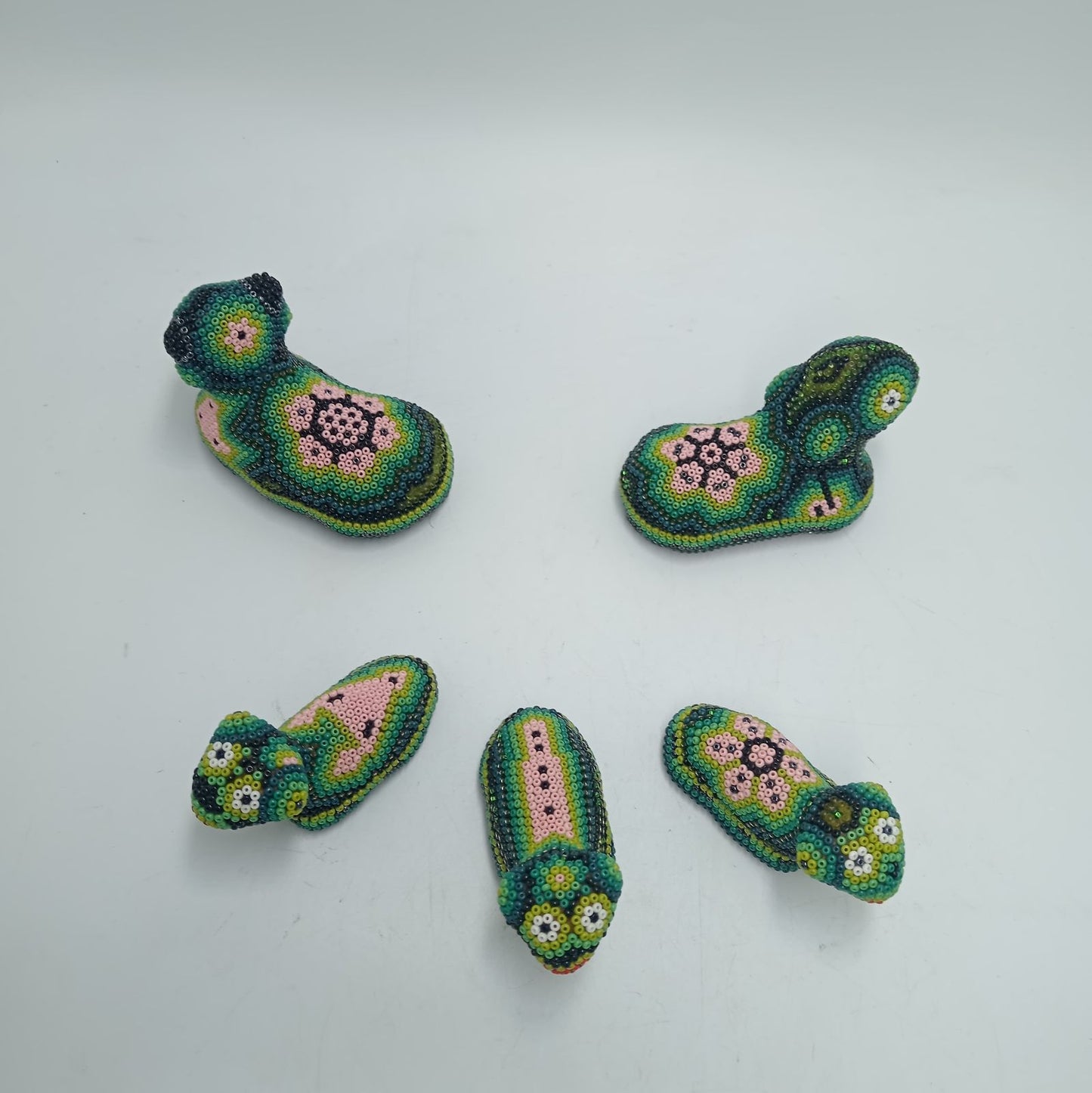 Hand Beaded Huichol Mexican Folk Art Nativity Set By Mayola Villa PP7796