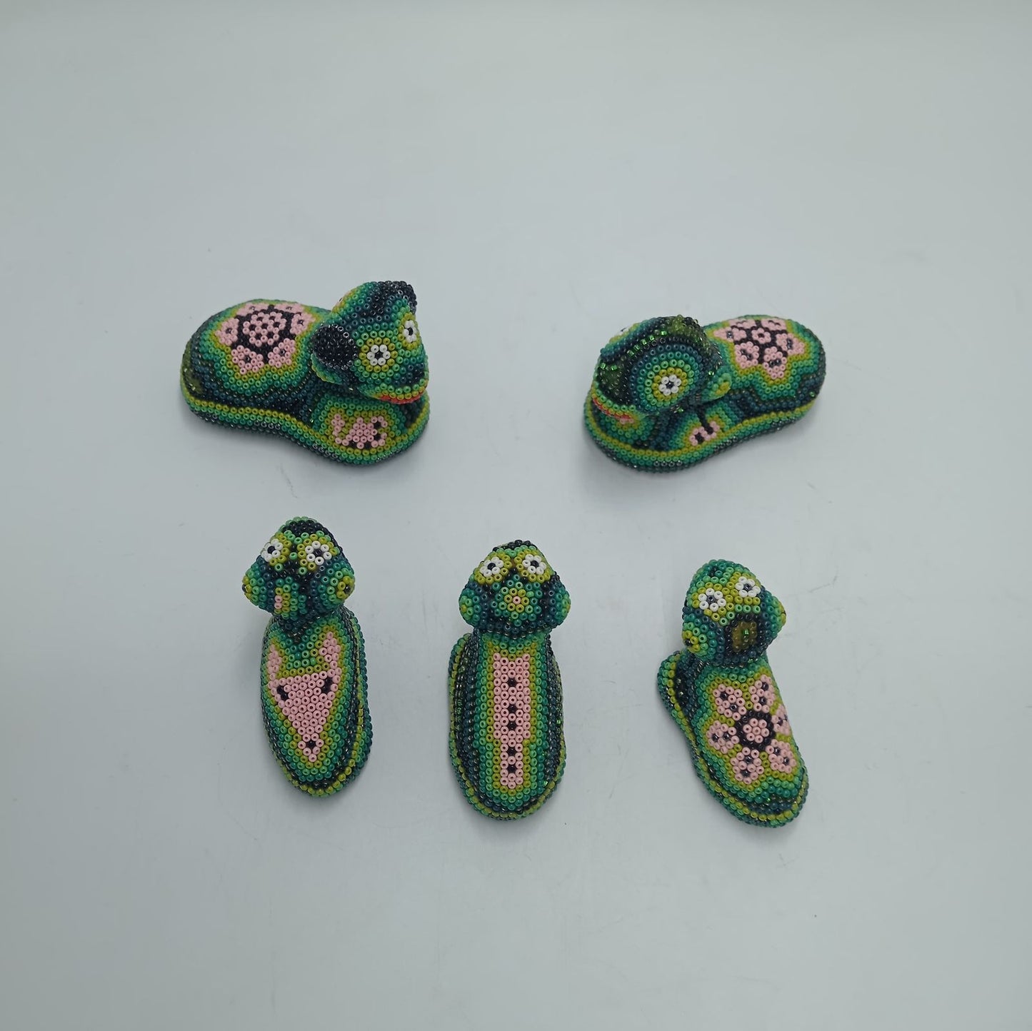 Hand Beaded Huichol Mexican Folk Art Nativity Set By Mayola Villa PP7796