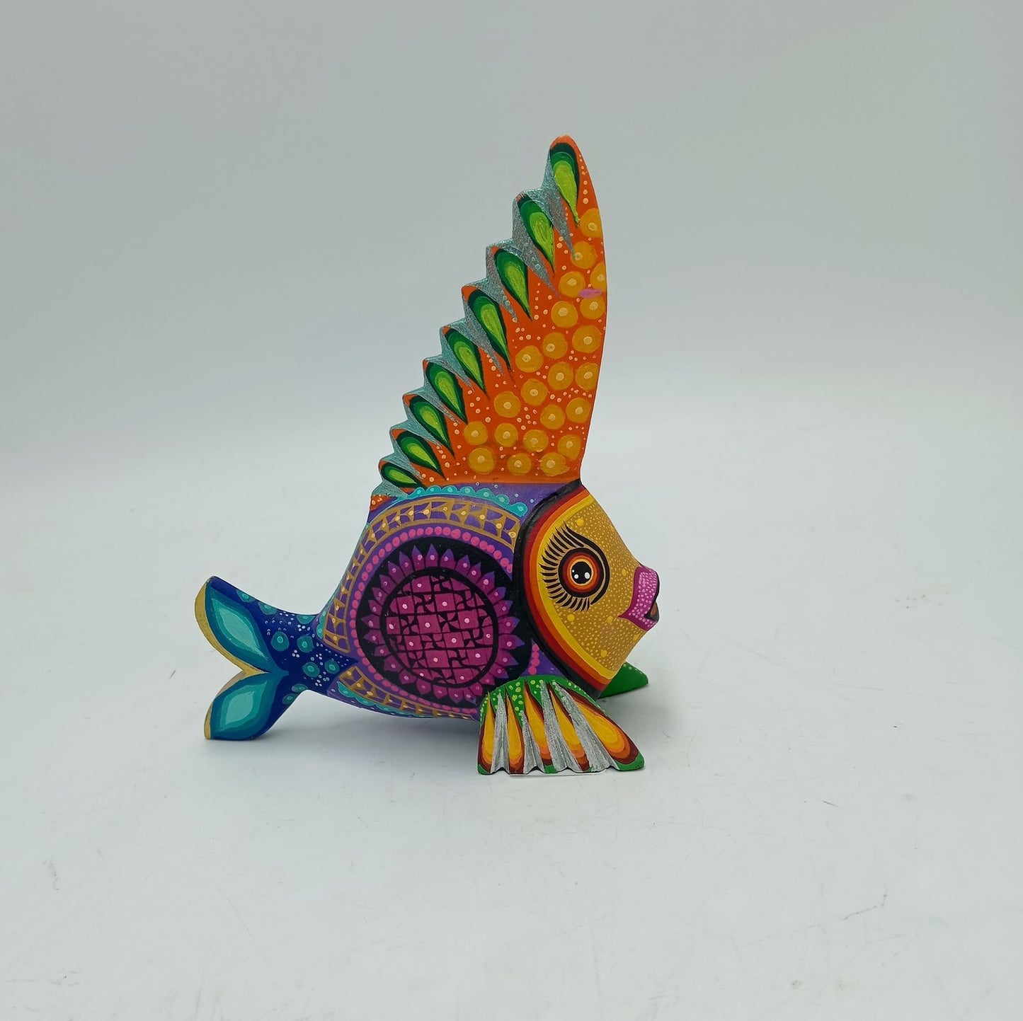 Mexican Oaxacan Wood Carving Fish By Ivan Fuentes PP7784
