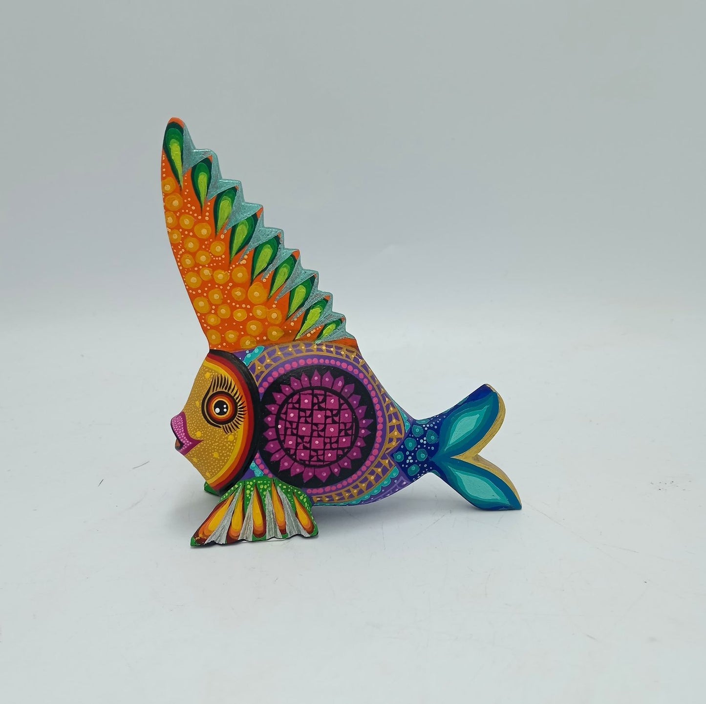 Mexican Oaxacan Wood Carving Fish By Ivan Fuentes PP7784