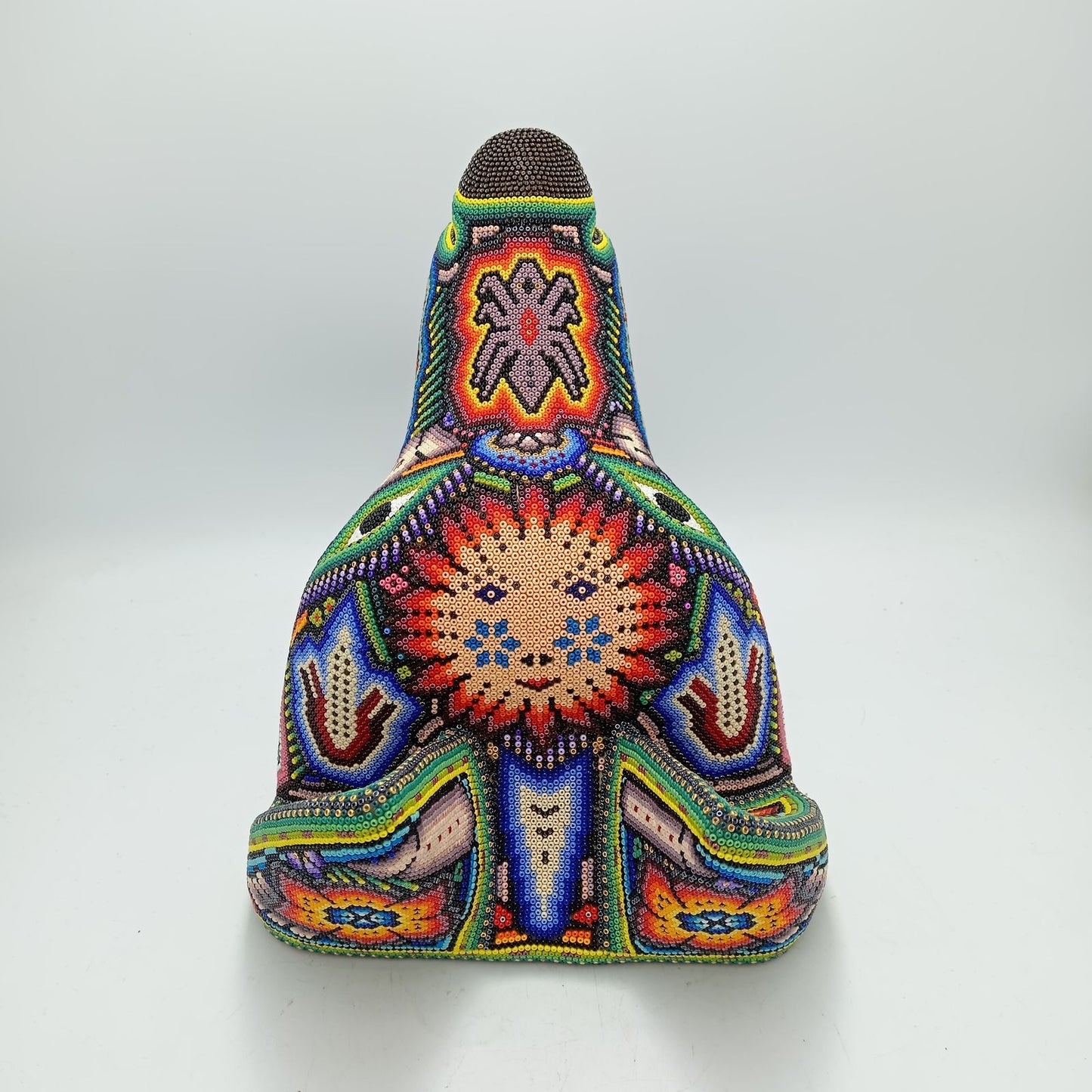Huichol Mexican Hand Beaded, Wolf Head By Isandro Villa Lopez PP7855