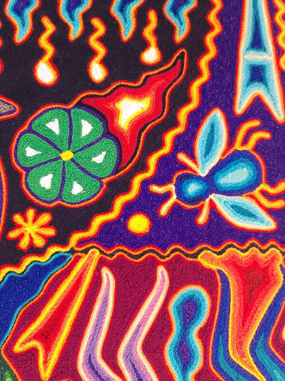 Huichol Yarn Painting Mexican Folk Art By Luciana Benitez PP7891