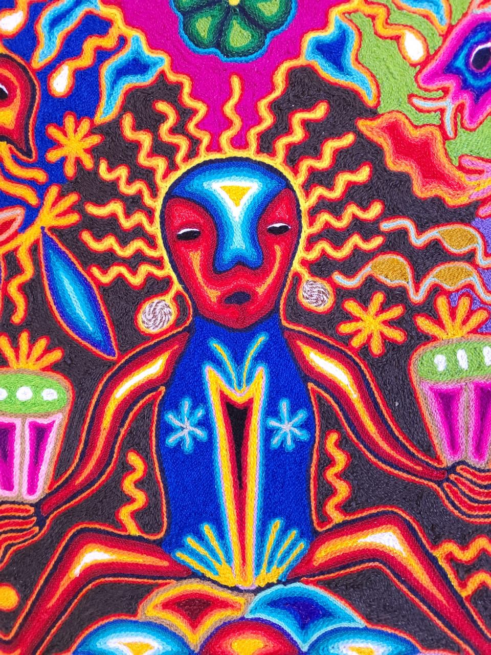 Huichol Yarn Painting Mexican Folk Art By Luciana Benitez PP7896