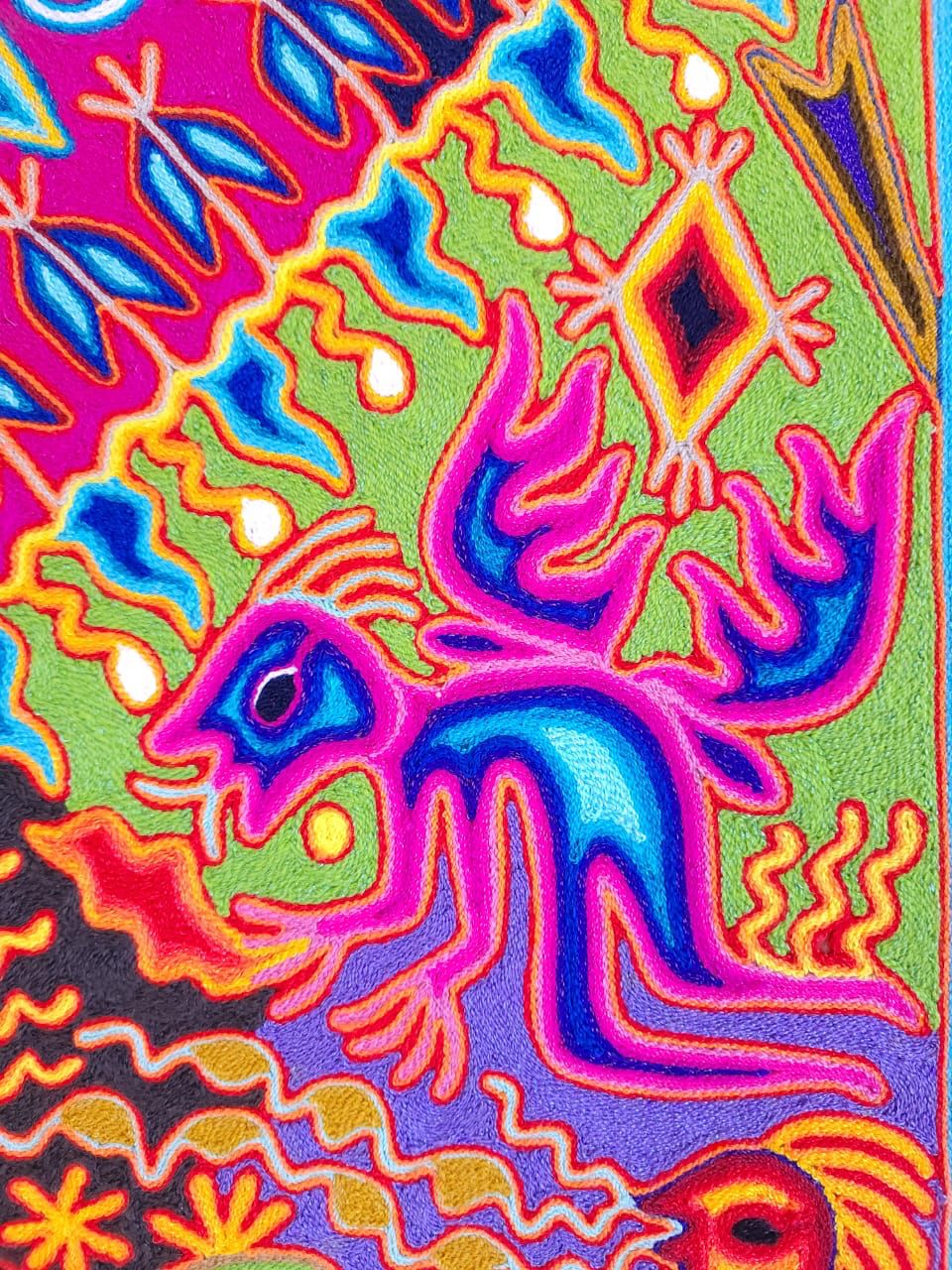 Huichol Yarn Painting Mexican Folk Art By Luciana Benitez PP7896