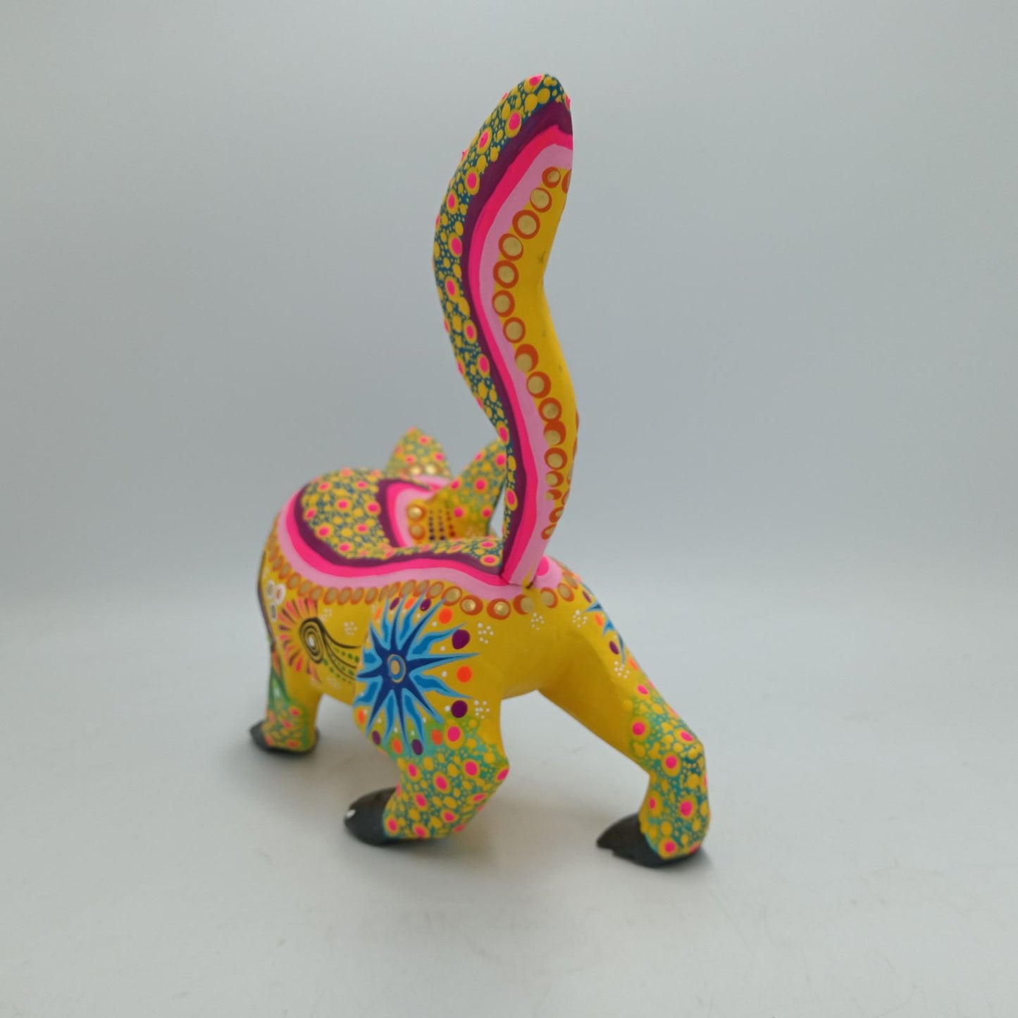 Oaxacan Wood Carving Mexican Folk Art Hand Made, Wolf By Cesar Melchor Ojeda PP7875