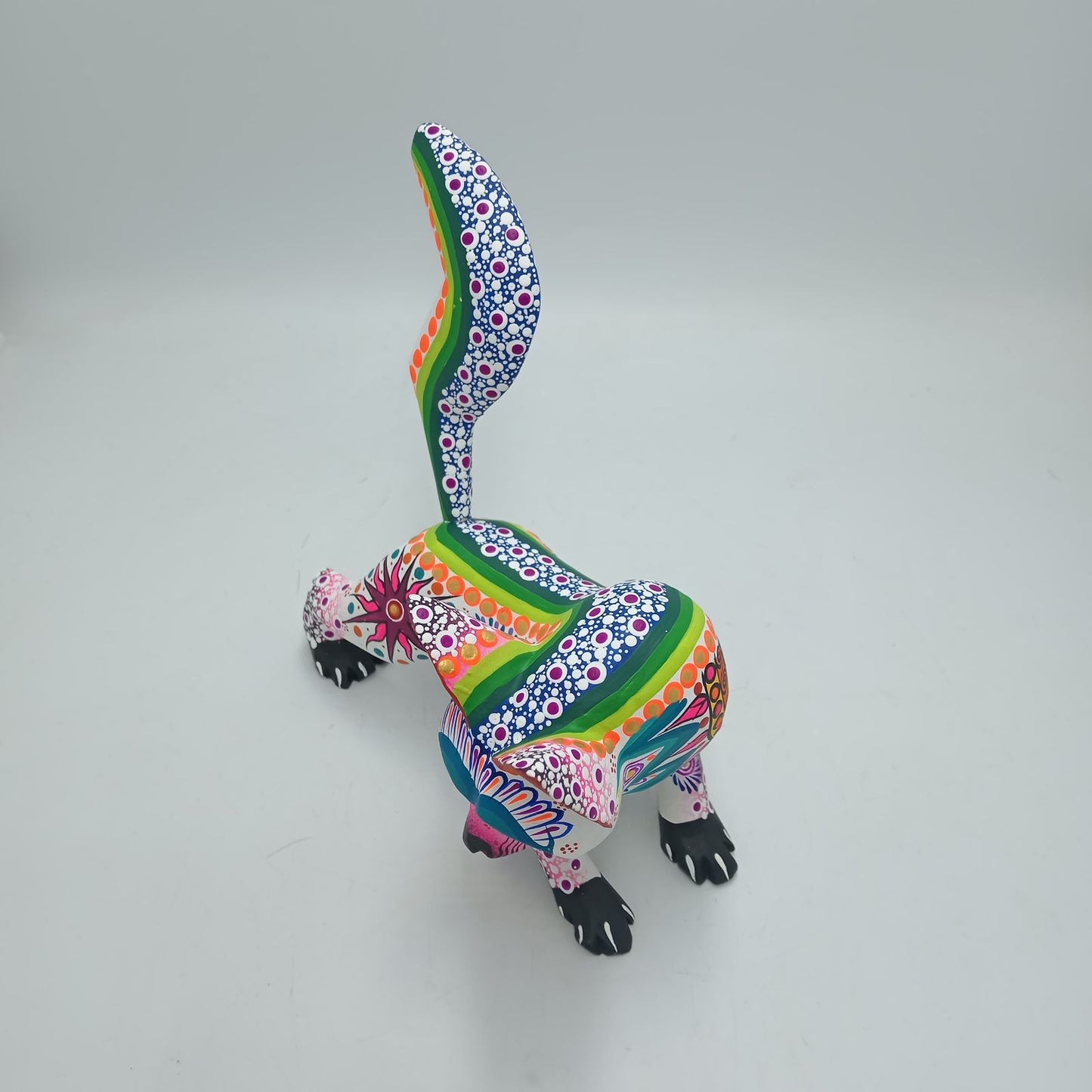 Oaxacan Wood Carving Mexican Folk Art Hand Made, Wolf By Cesar Melchor Ojeda PP7876