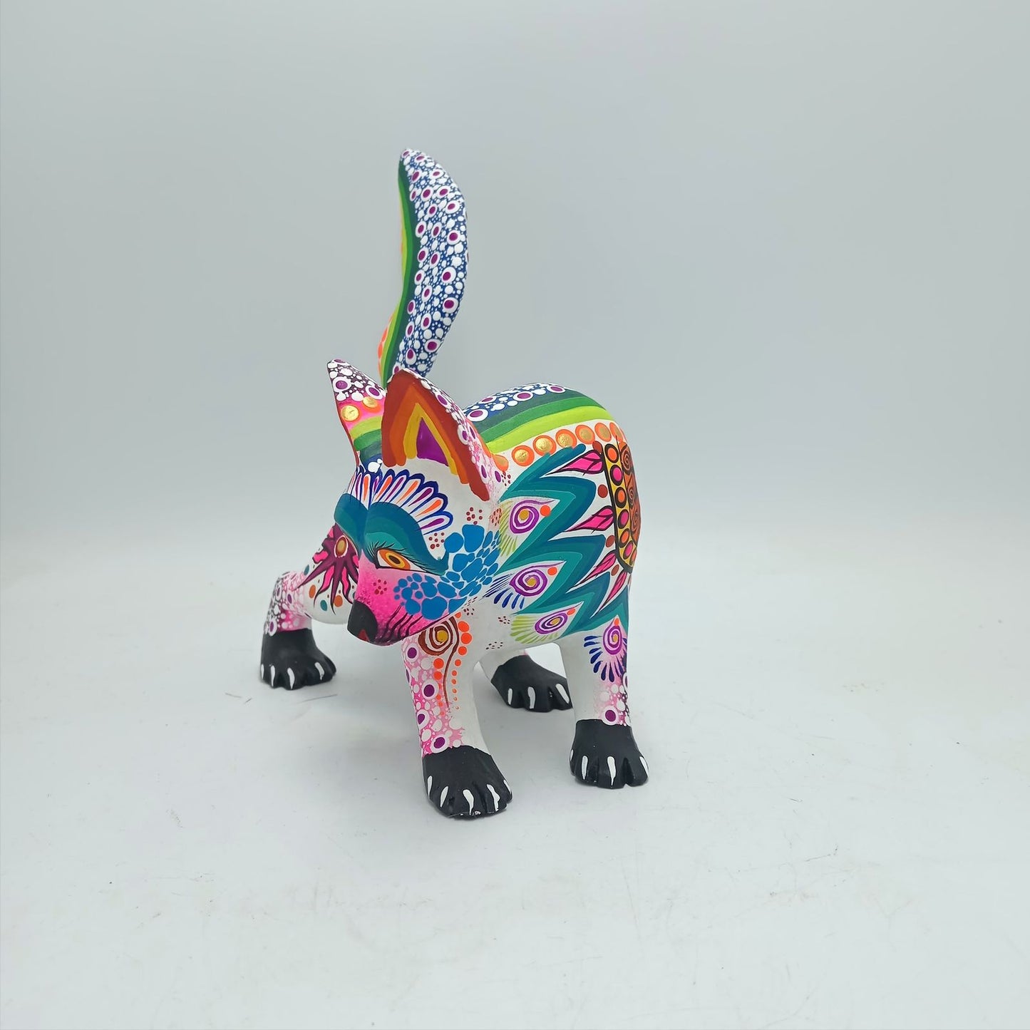 Oaxacan Wood Carving Mexican Folk Art Hand Made, Wolf By Cesar Melchor Ojeda PP7878