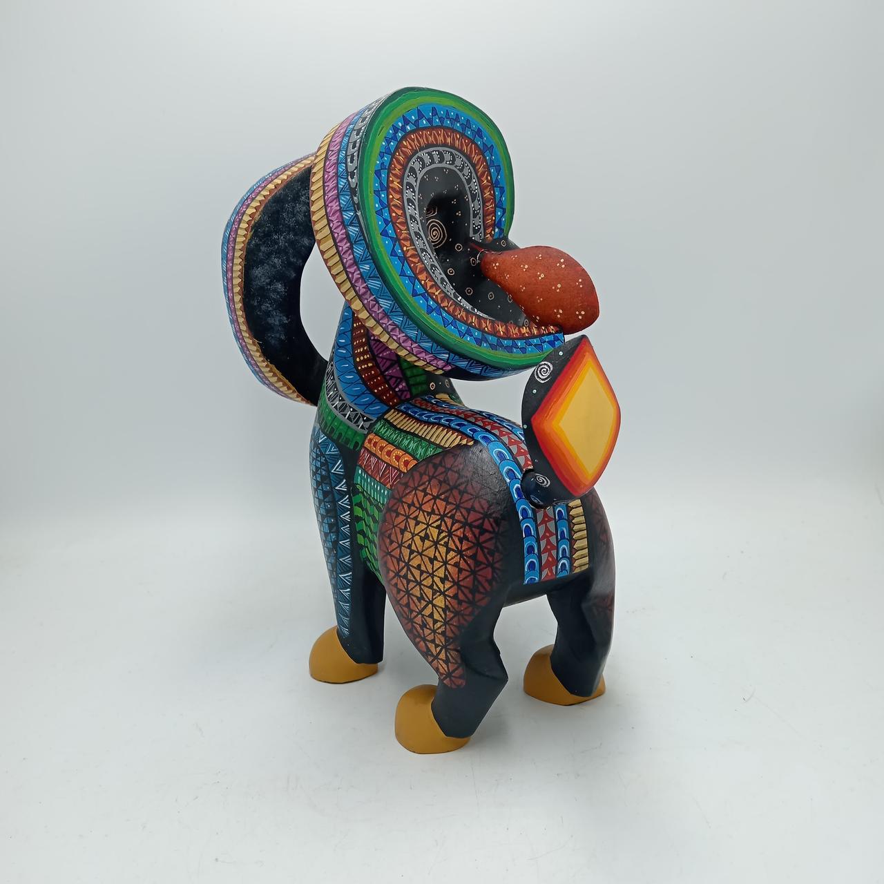 Mexican Folk Art Oaxacan Wood Carving Ram By Ivan Fuentes PP7921