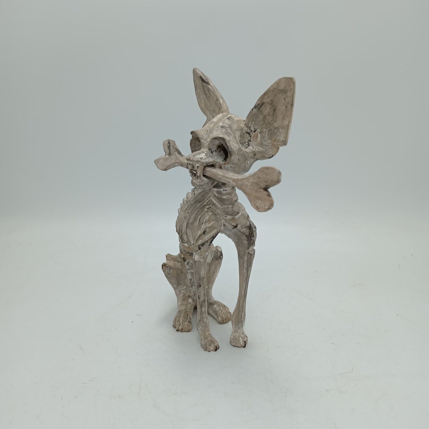 Beutiful Oaxacan Wood Carving Skeleton Dog, By Alejandrino Fuentes PP7924