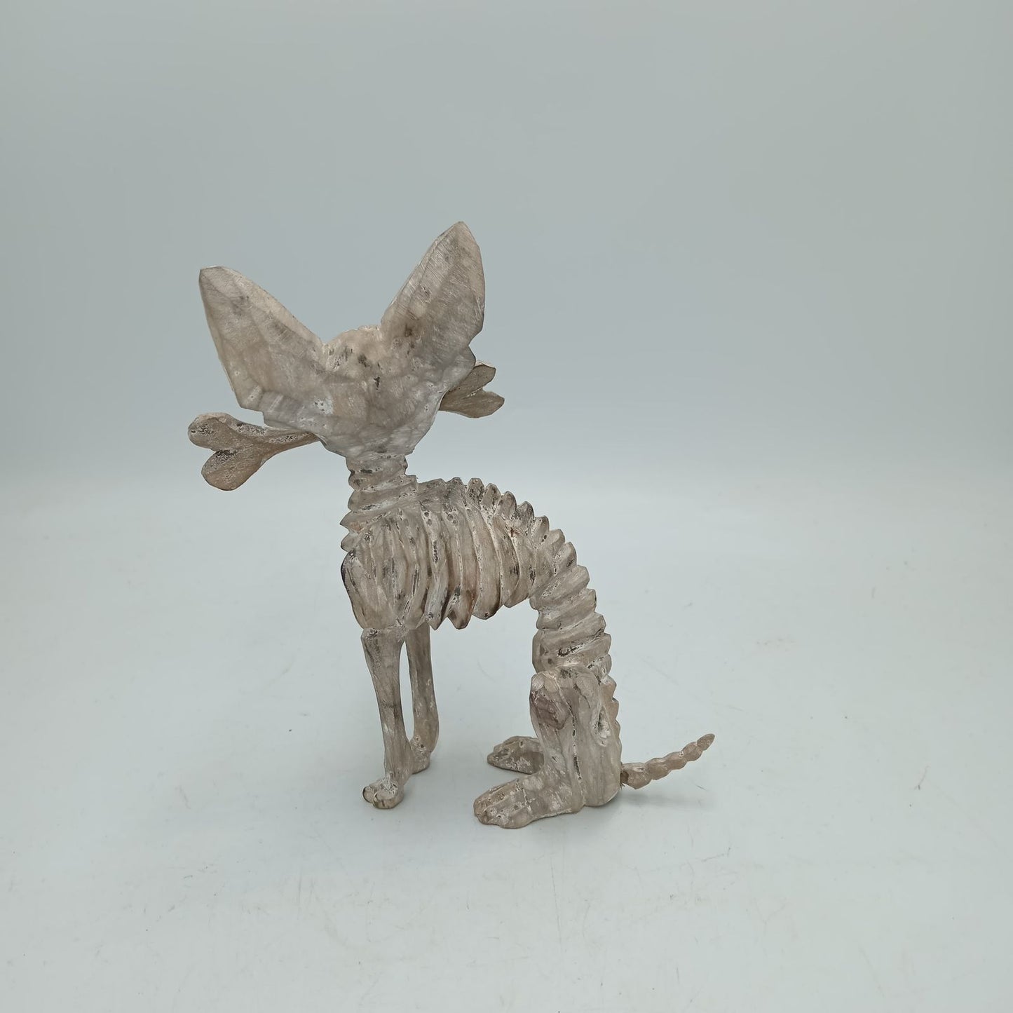 Beutiful Oaxacan Wood Carving Skeleton Dog, By Alejandrino Fuentes PP7924