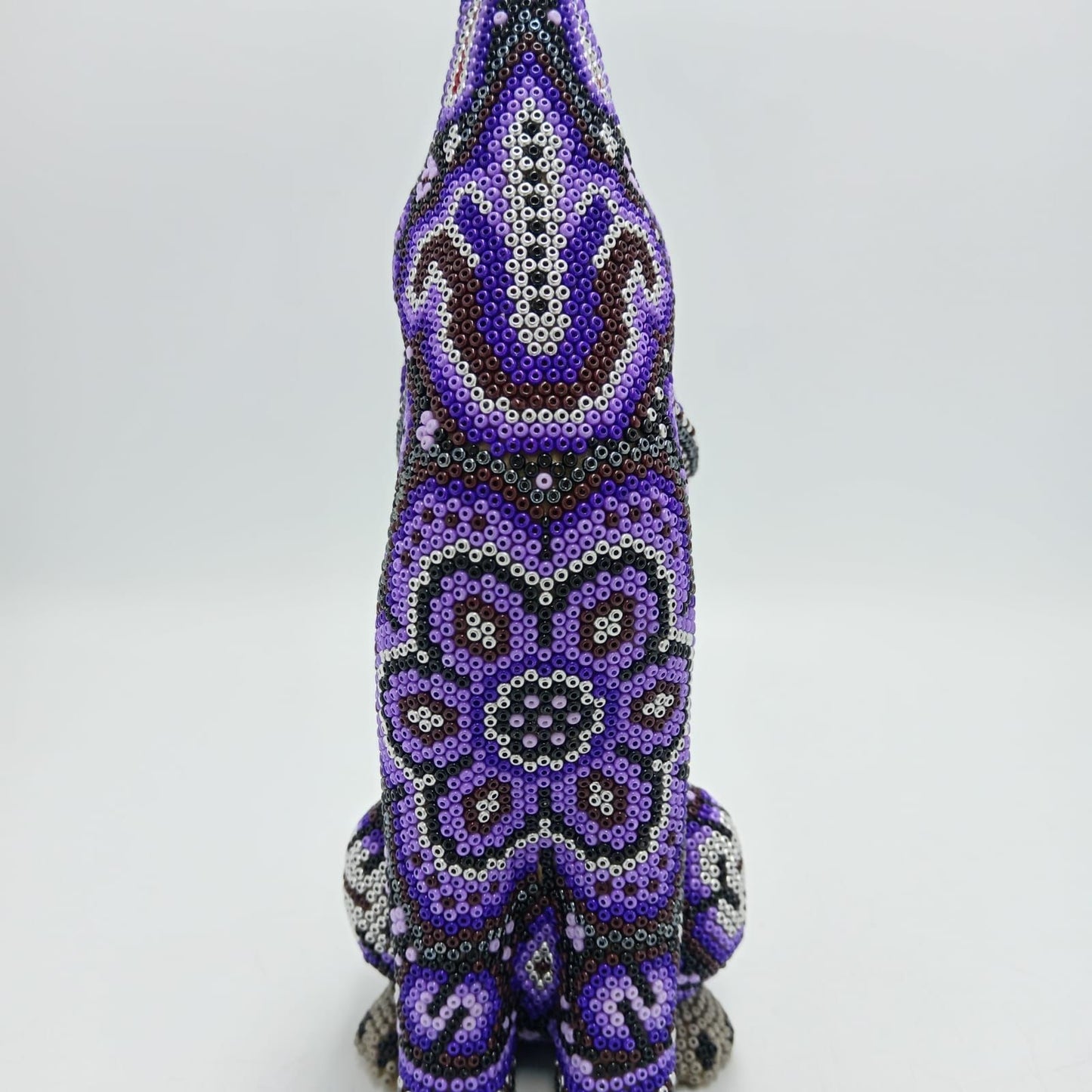 Mexican Huichol Hand Beaded Art, Coyote By Isandro Villa Lopez PP7949