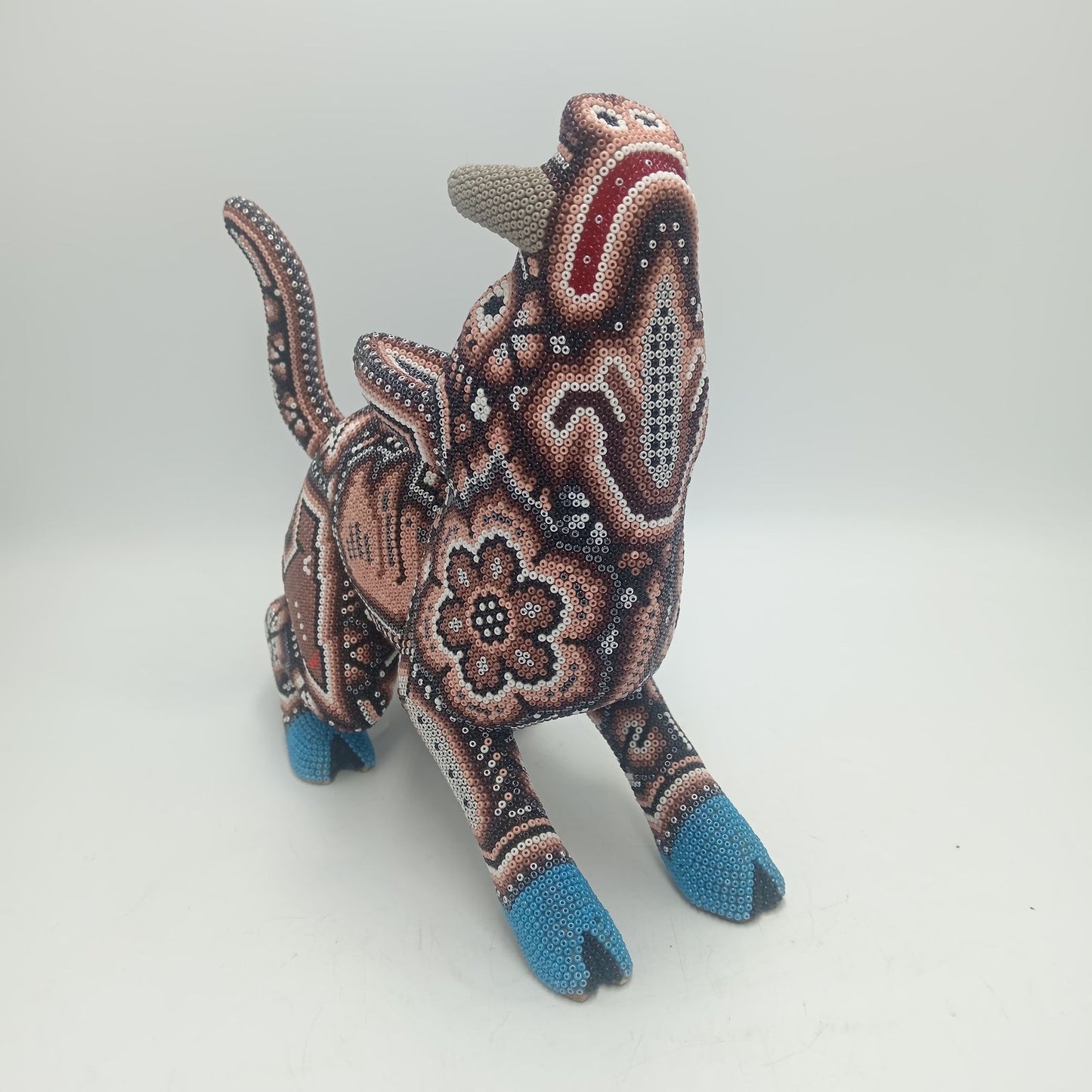 Mexican Huichol Hand Beaded Art, Wild Boar By Isandro Villa Lopez PP7951