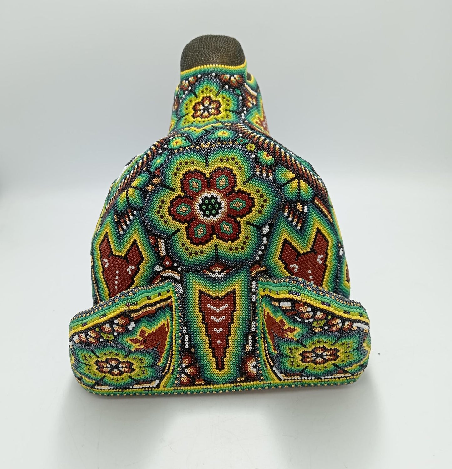 Huichol Mexican Hand Beaded, Wolf Head By Isandro Villa Lopez PP7954