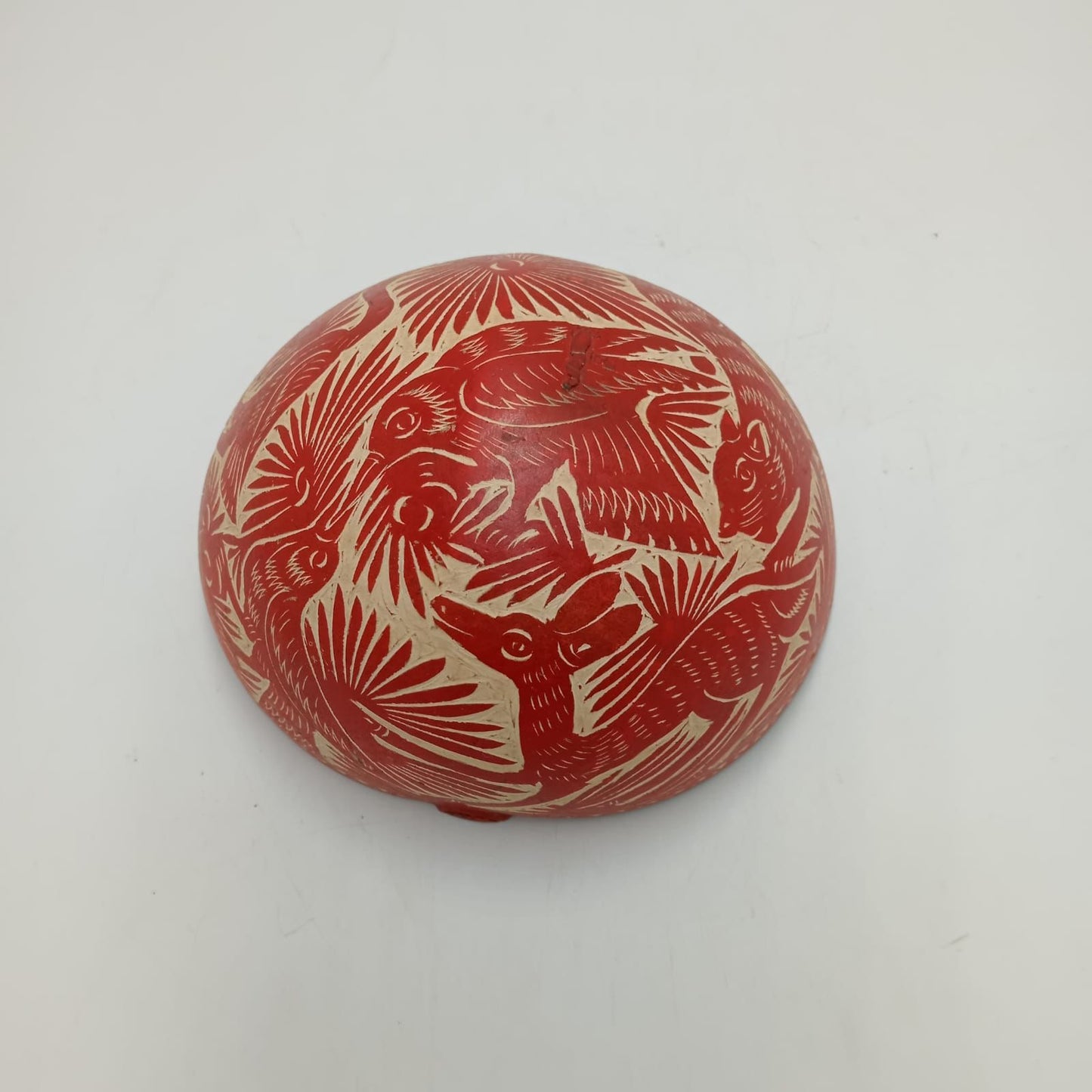Huichol Hand Beaded Gourd Bowl By Isandro Villa Lopez PP7957