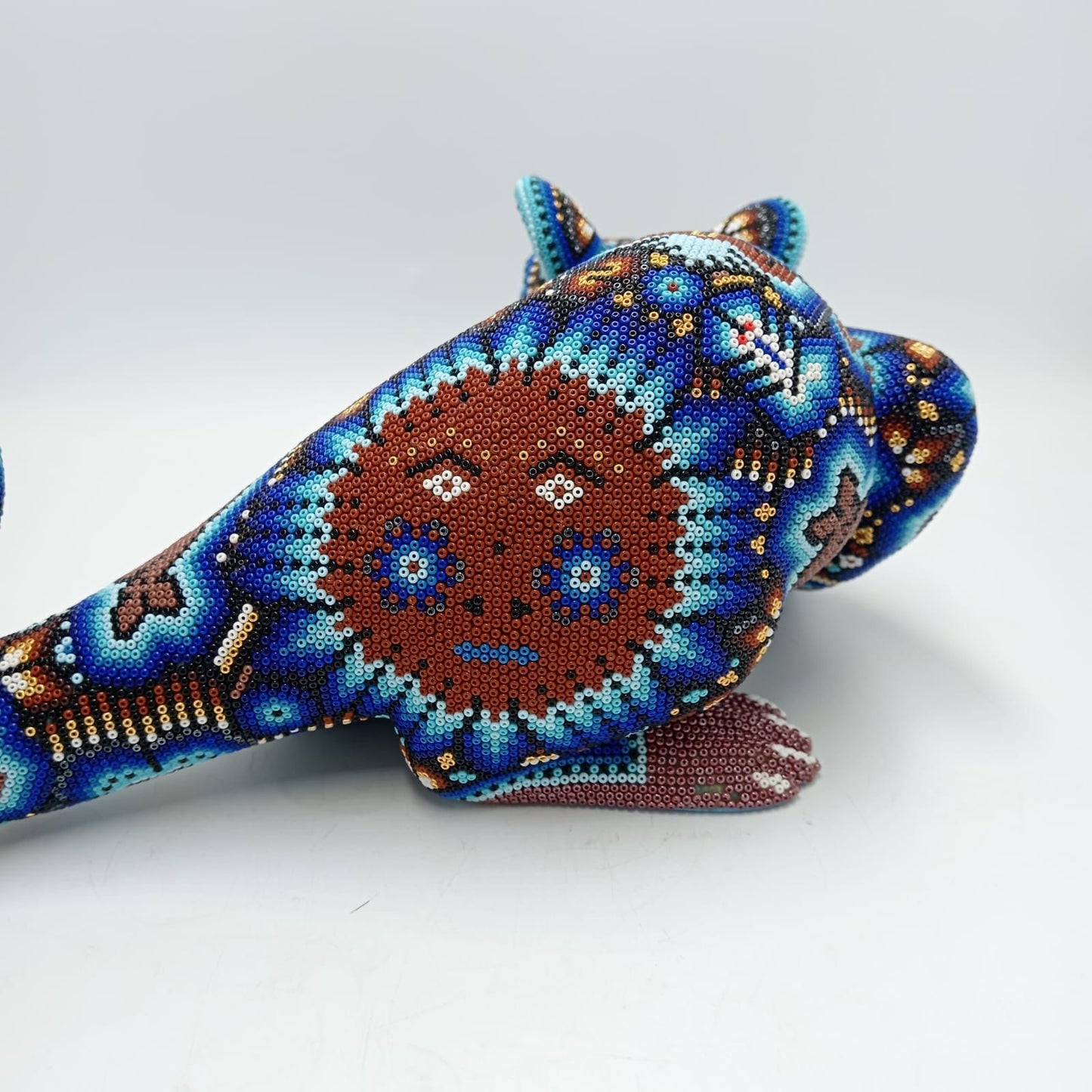 Mexican Huichol Hand Beaded Art, Opossum By Isandro Villa Lopez PP7960