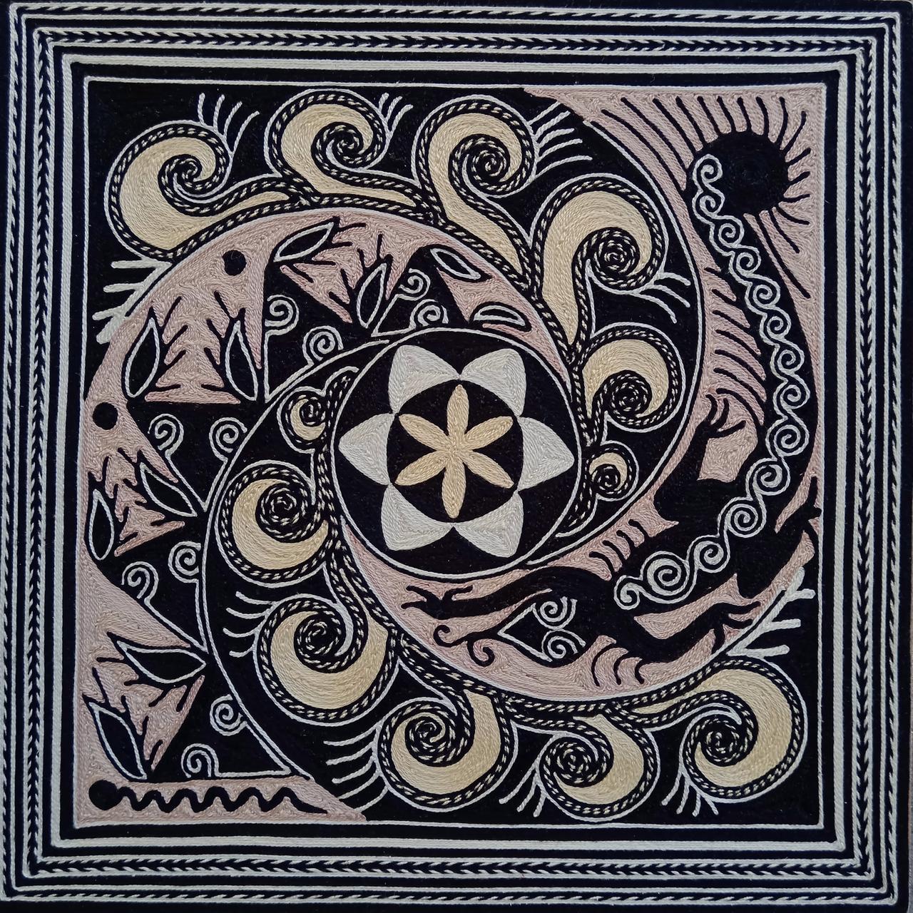 Huichol Yarn Painting Mexican Folk Art By Alfredo Meraz Reyna PP7963
