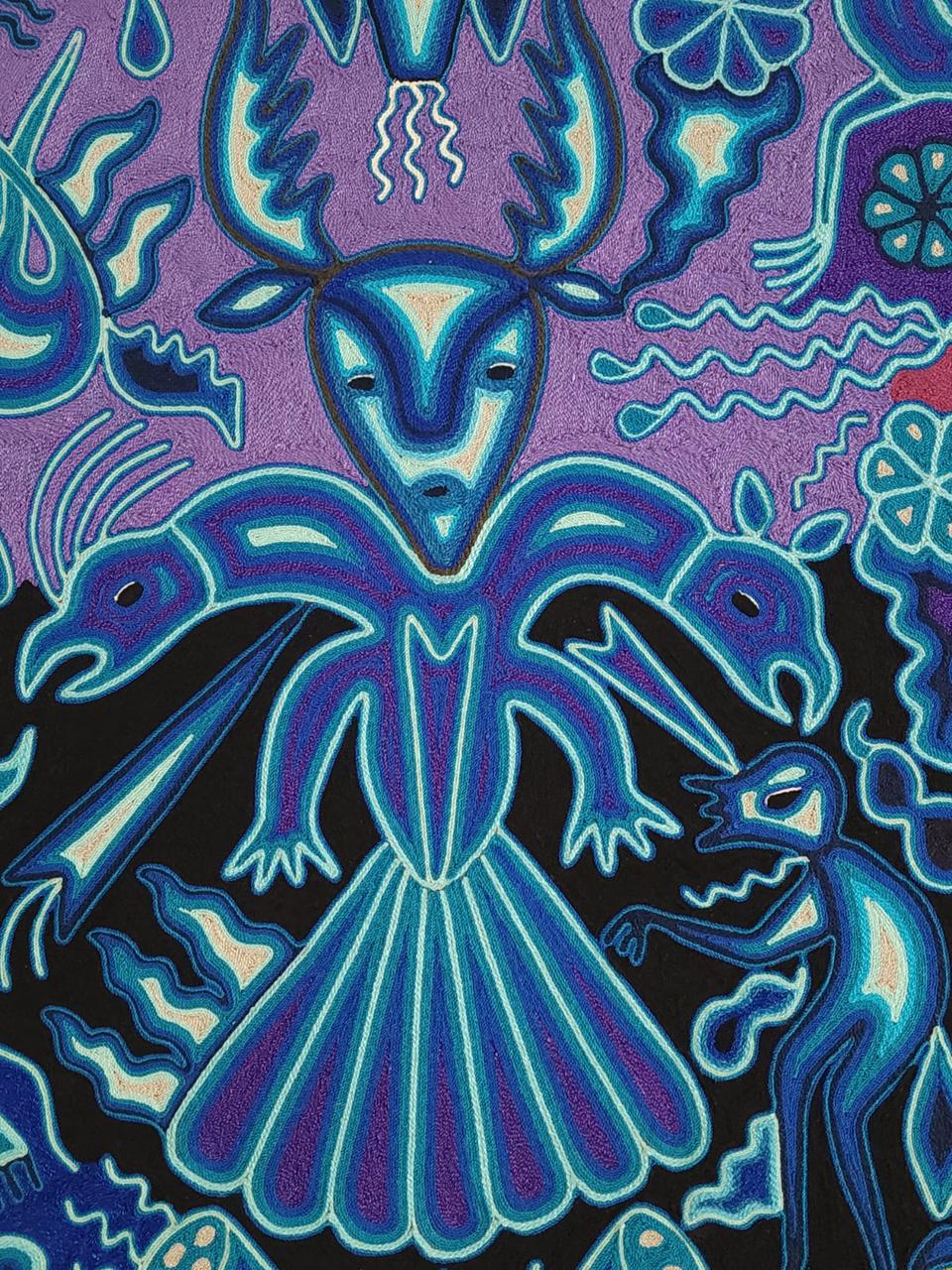 Huichol Yarn Painting Mexican Folk Art By Luciana Benitez PP7973