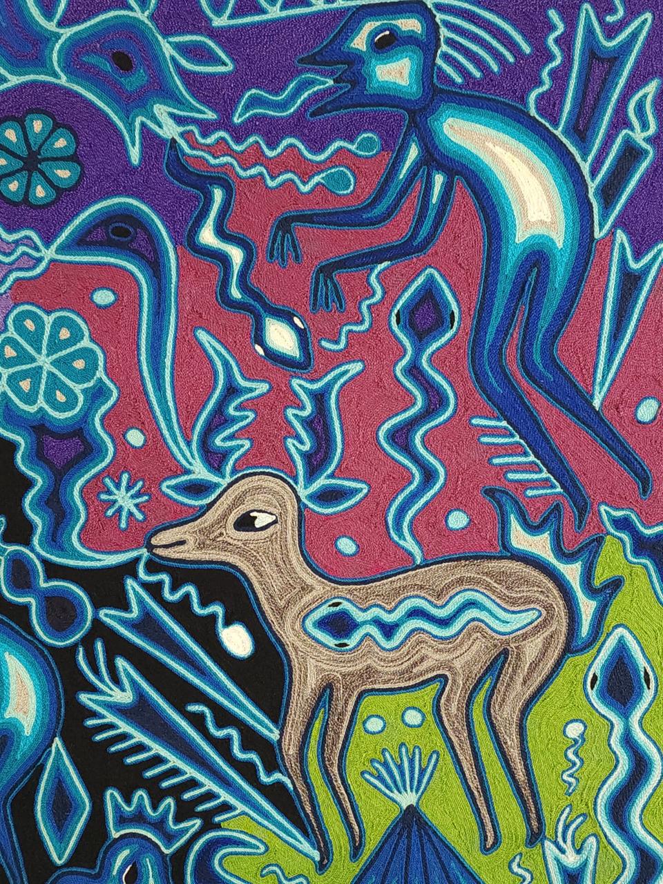 Huichol Yarn Painting Mexican Folk Art By Luciana Benitez PP7973